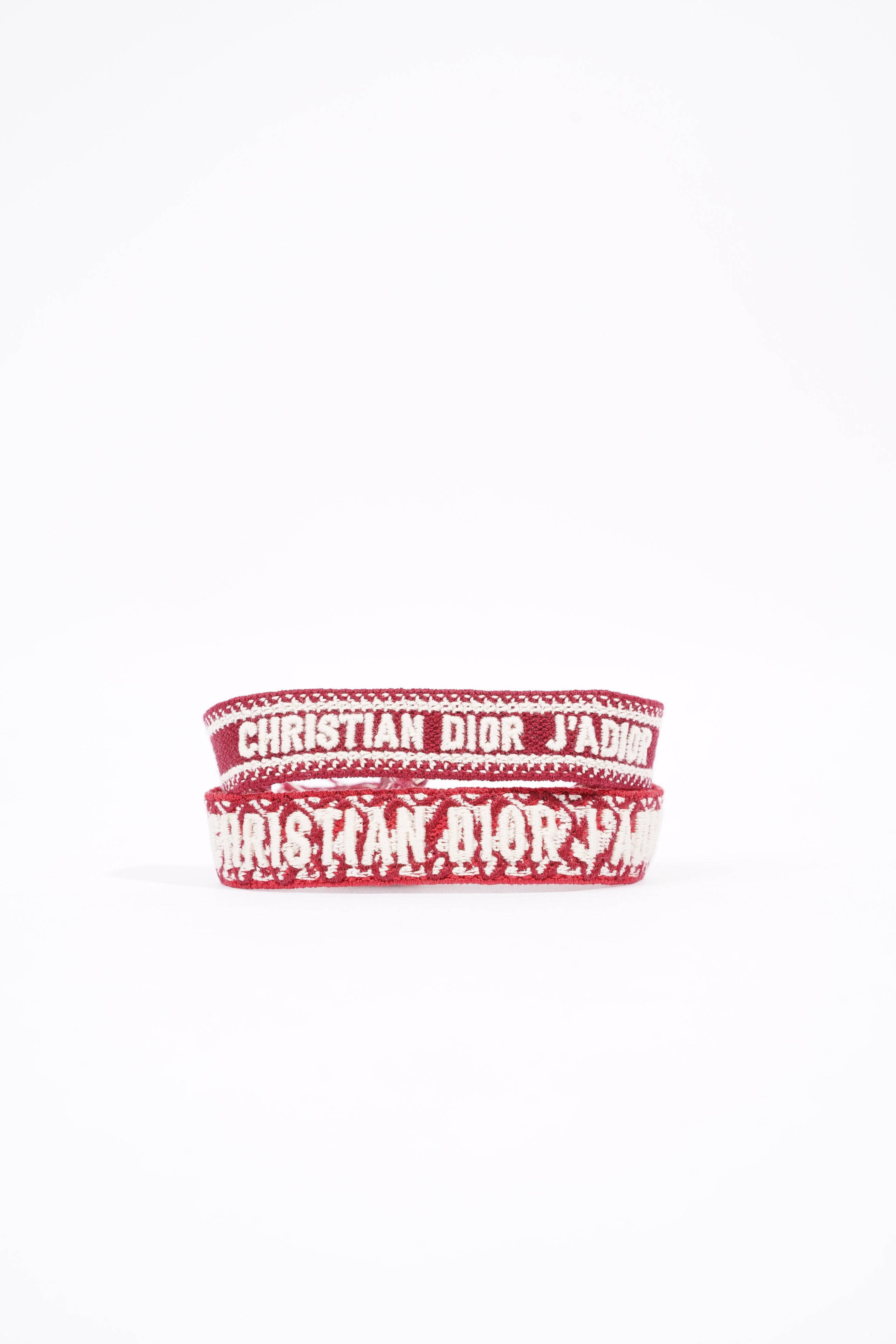 Christian Dior Womens J'Adior Friendship Bracelet Set Red / White Canvas