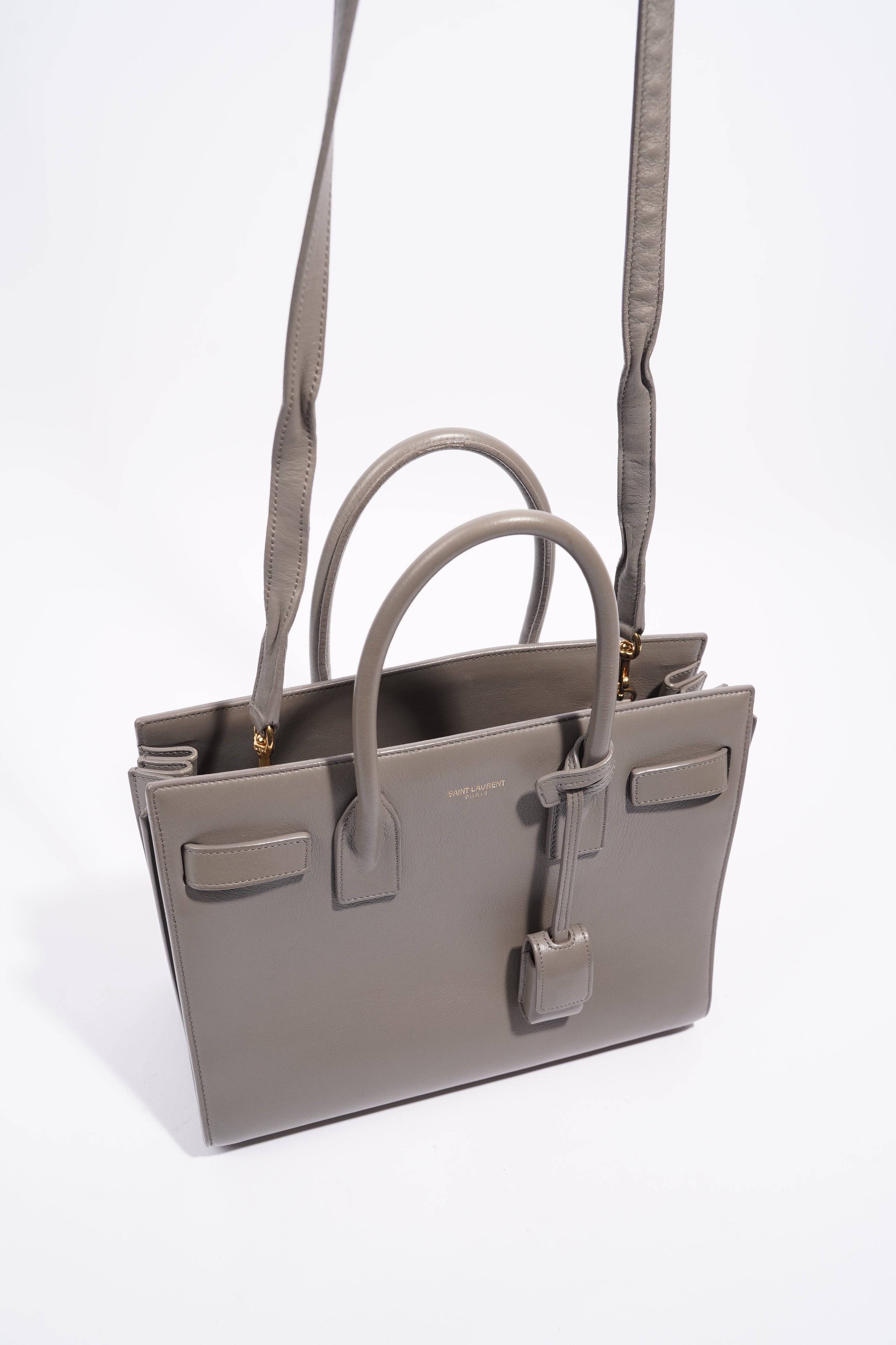 Saint Laurent Womens Sac De Jour Grey Baby