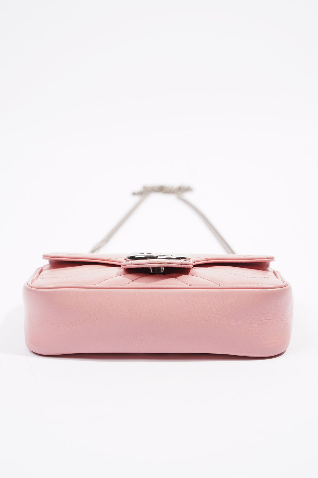 Gucci Womens Marmont Flap Pink / Silver Super Mini