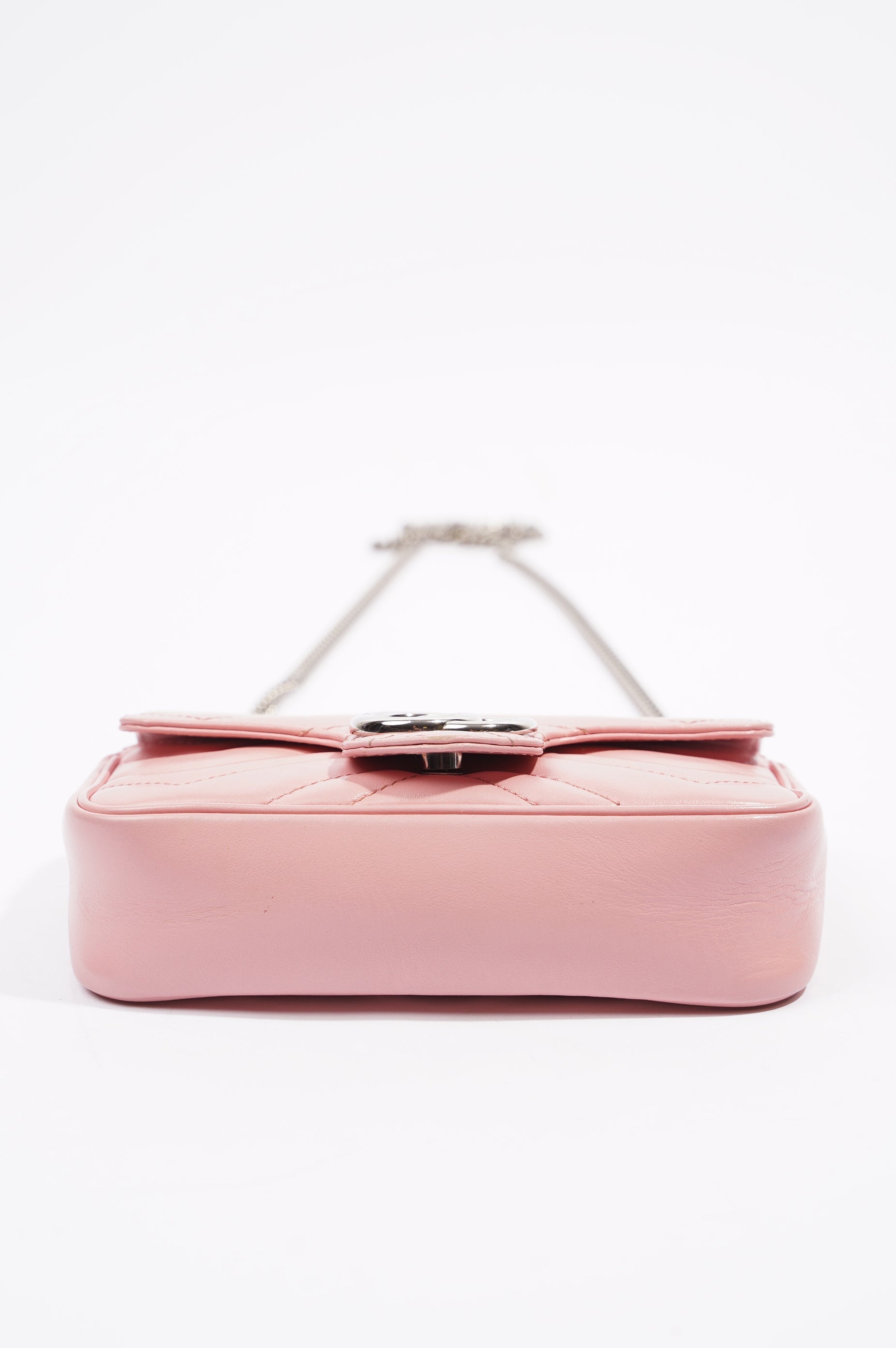 Gucci Womens Marmont Flap Pink / Silver Super Mini