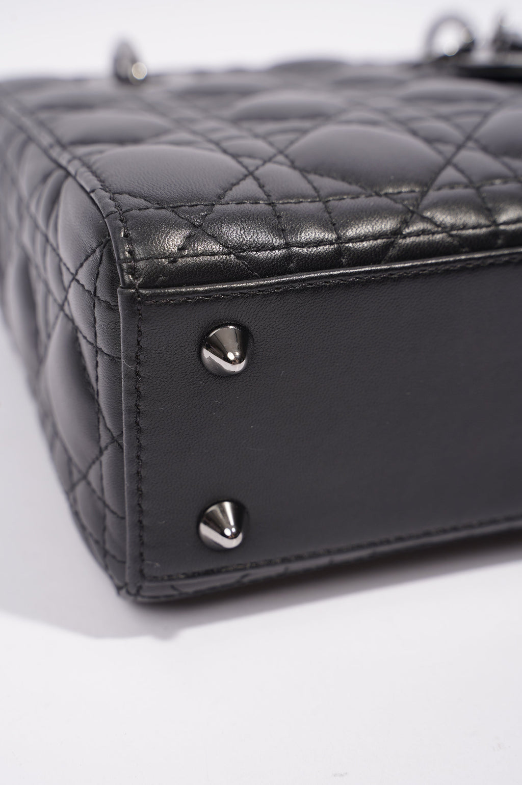 Christian Dior Womens Lady Dior Black Lambskin Small