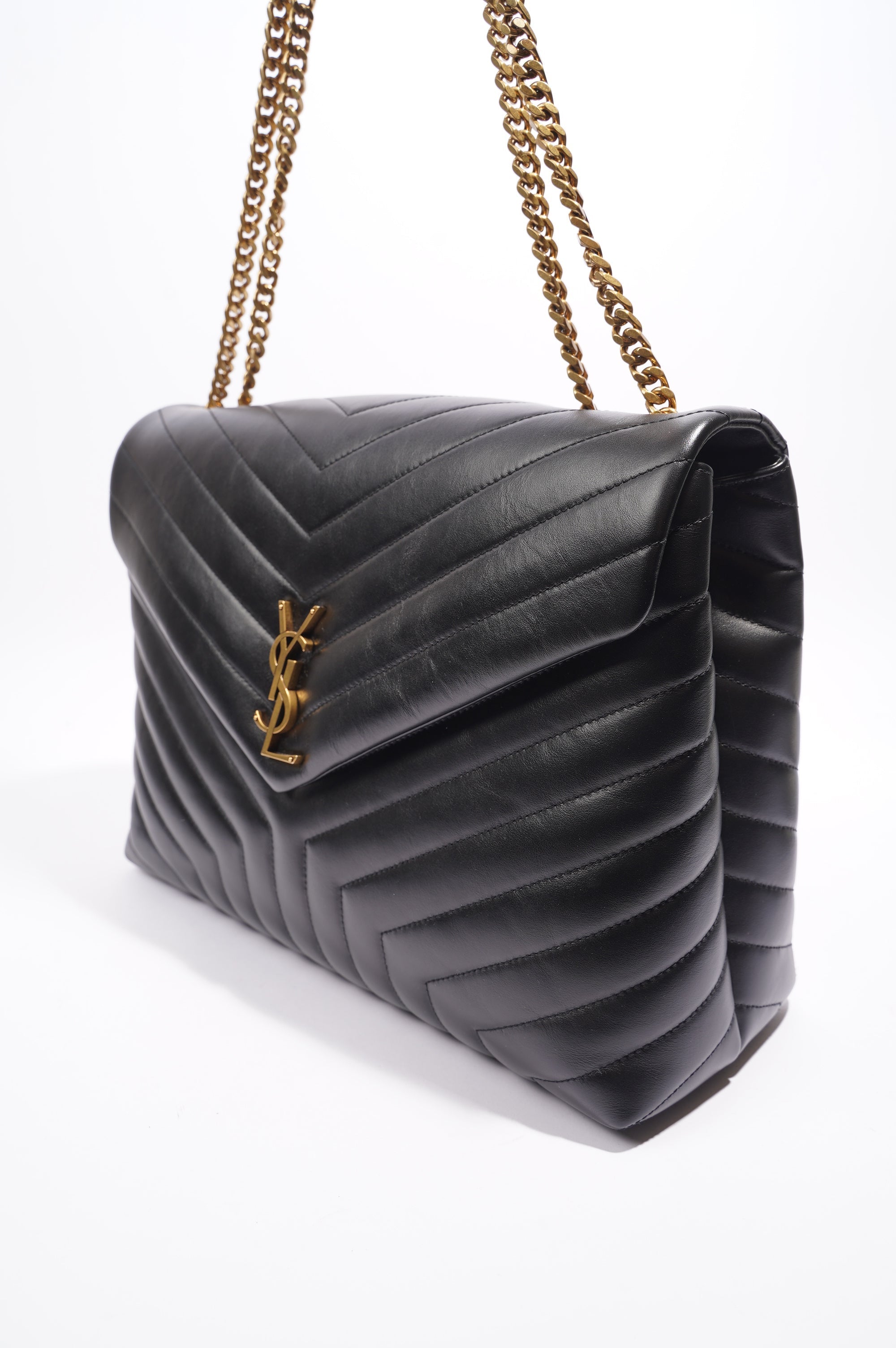 Saint Laurent Lou Lou Bag Black Leather Large