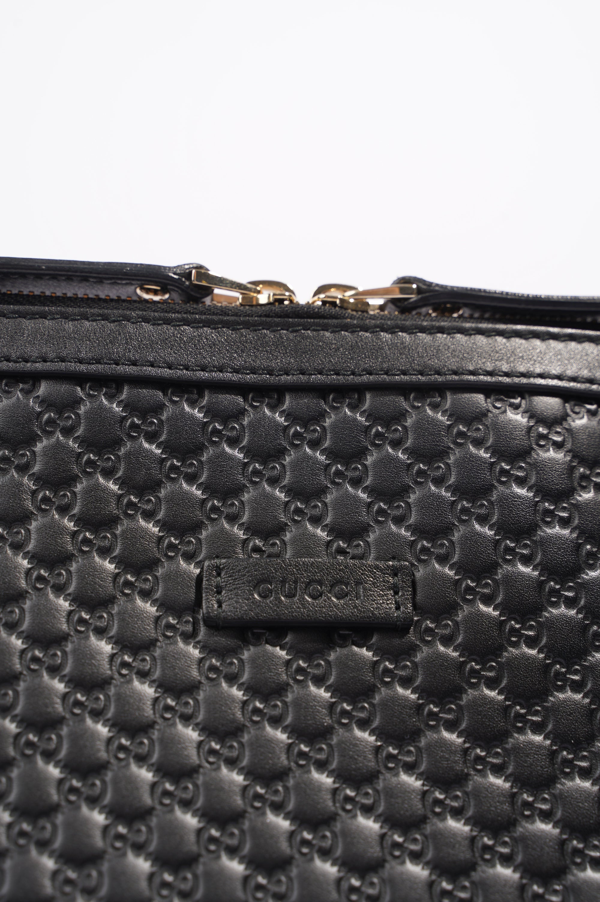 Gucci Womens Two Way Shoulder Bag Black Guccissima