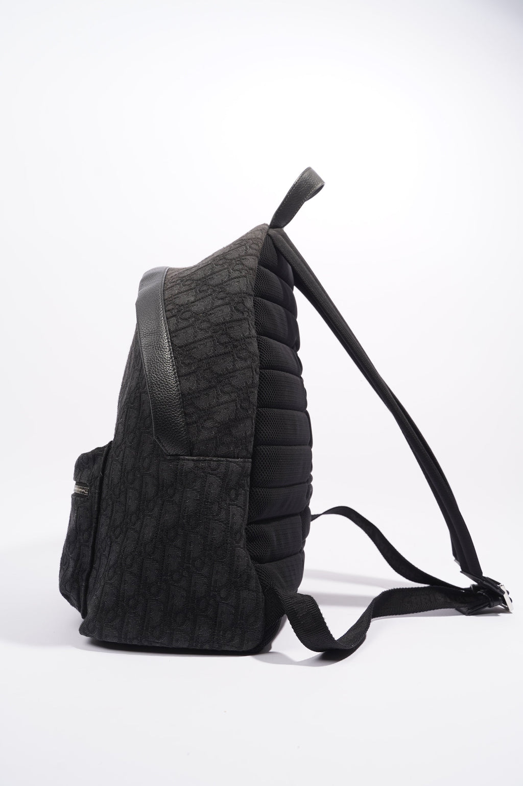 Christian Dior Mens Rider Backpack Black Canvas / Leather