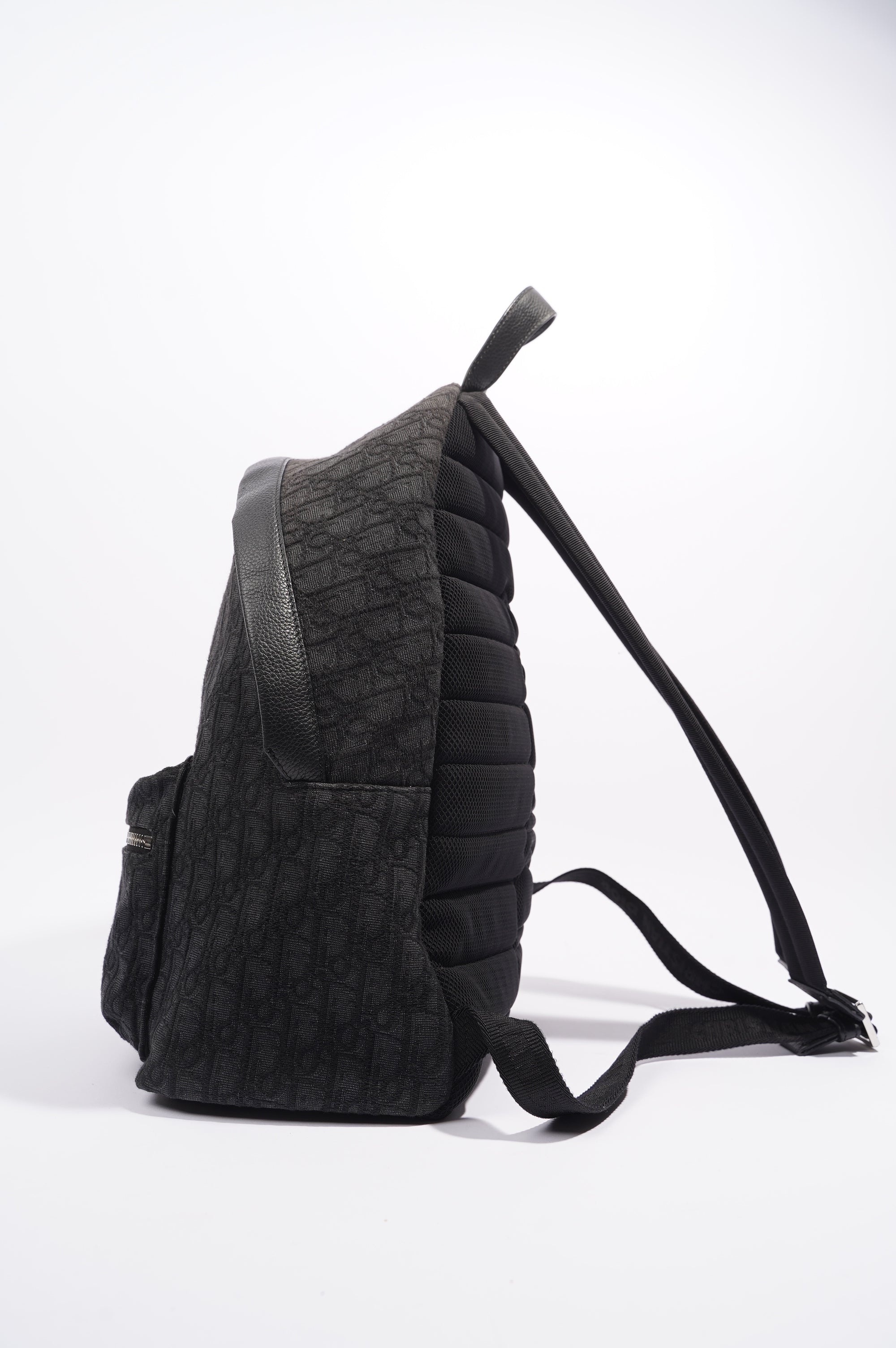 Christian Dior Mens Rider Backpack Black Canvas / Leather