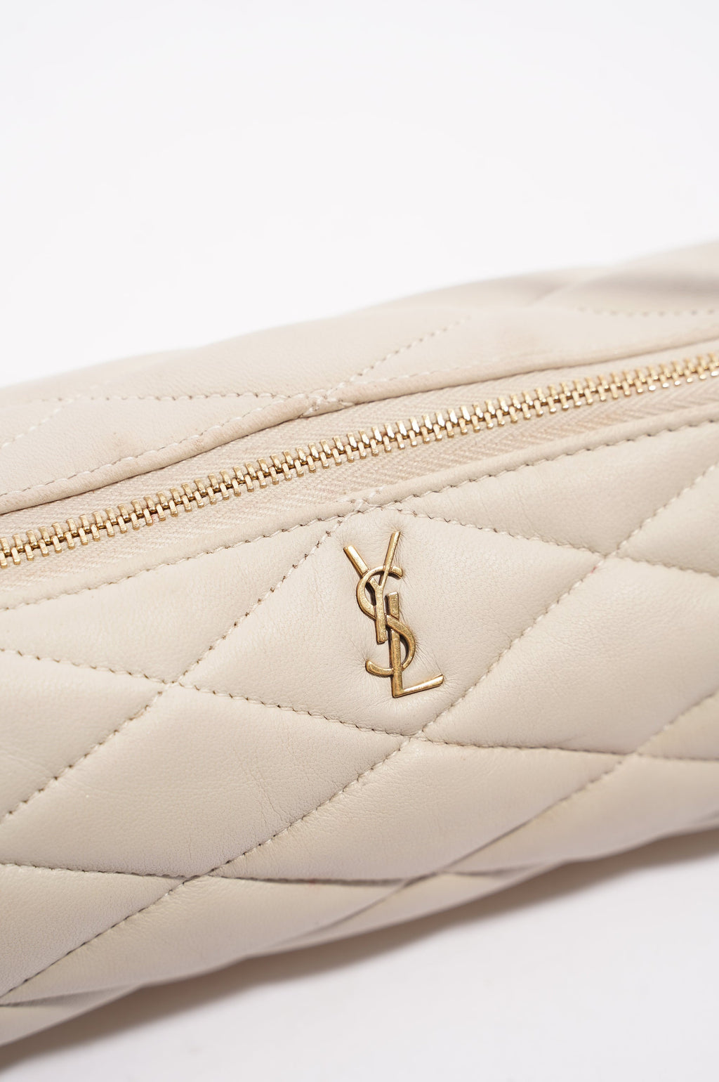 Saint Laurent Womens Tube Bag White Lambskin Leather Mini
