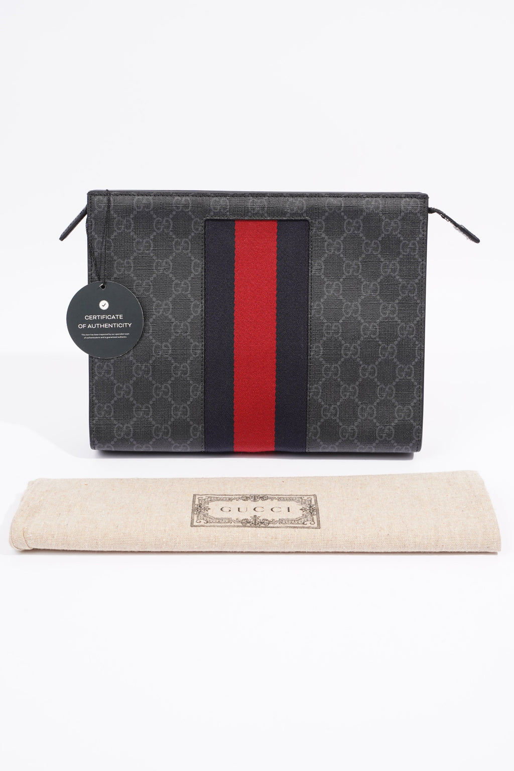 Gucci GG Supreme Pouch Black Canvas One Size