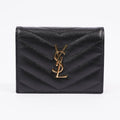 Saint Laurent Flap Card Case Black Matelasse Leather