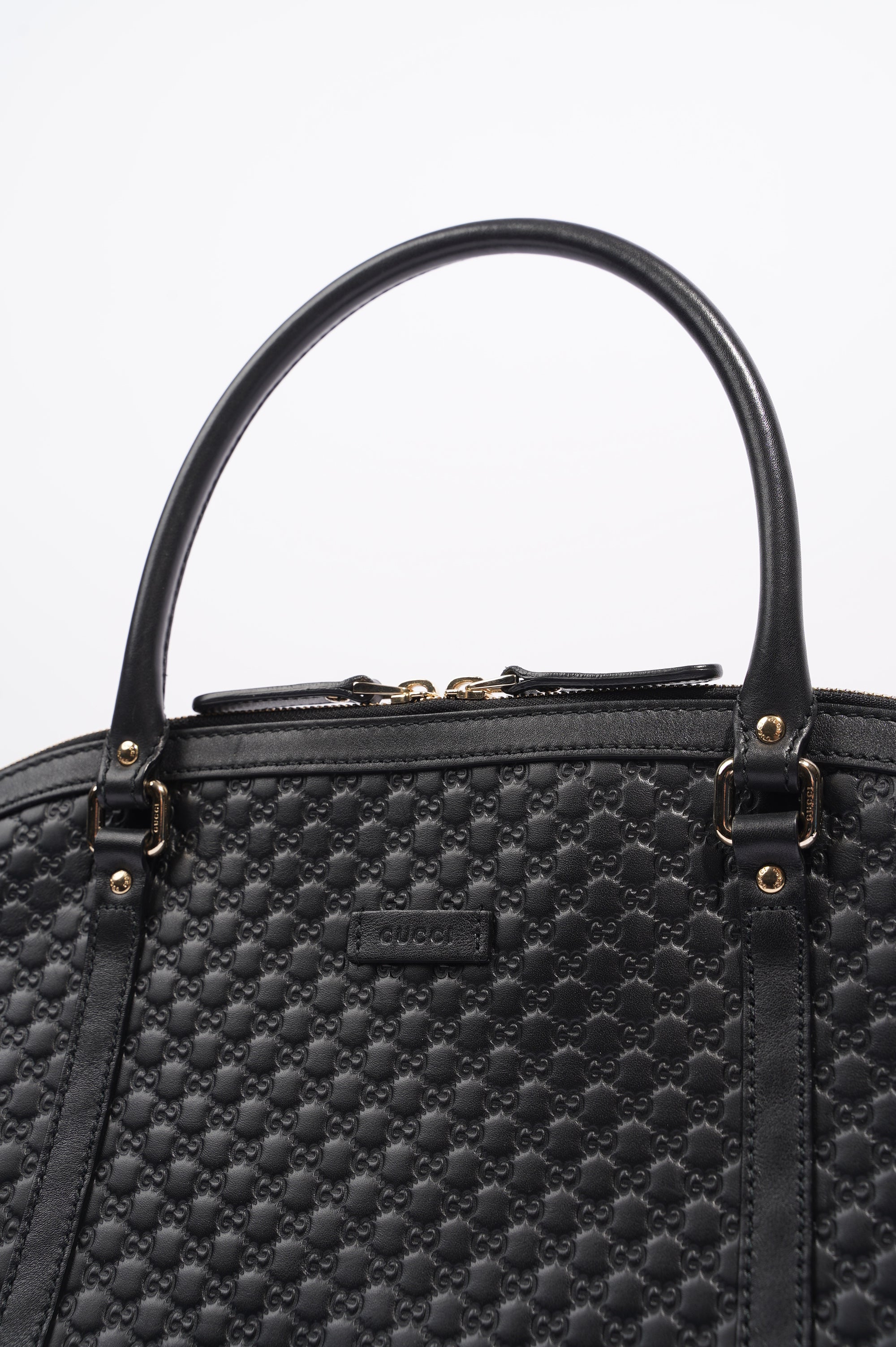 Gucci Womens Two Way Shoulder Bag Black Guccissima