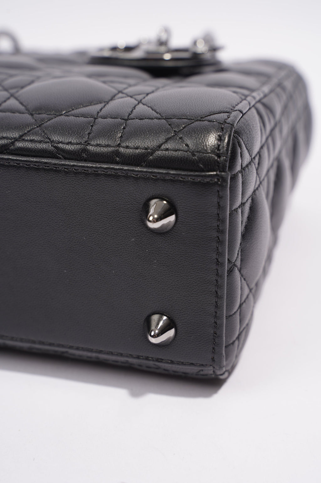 Christian Dior Womens Lady Dior Black Lambskin Small