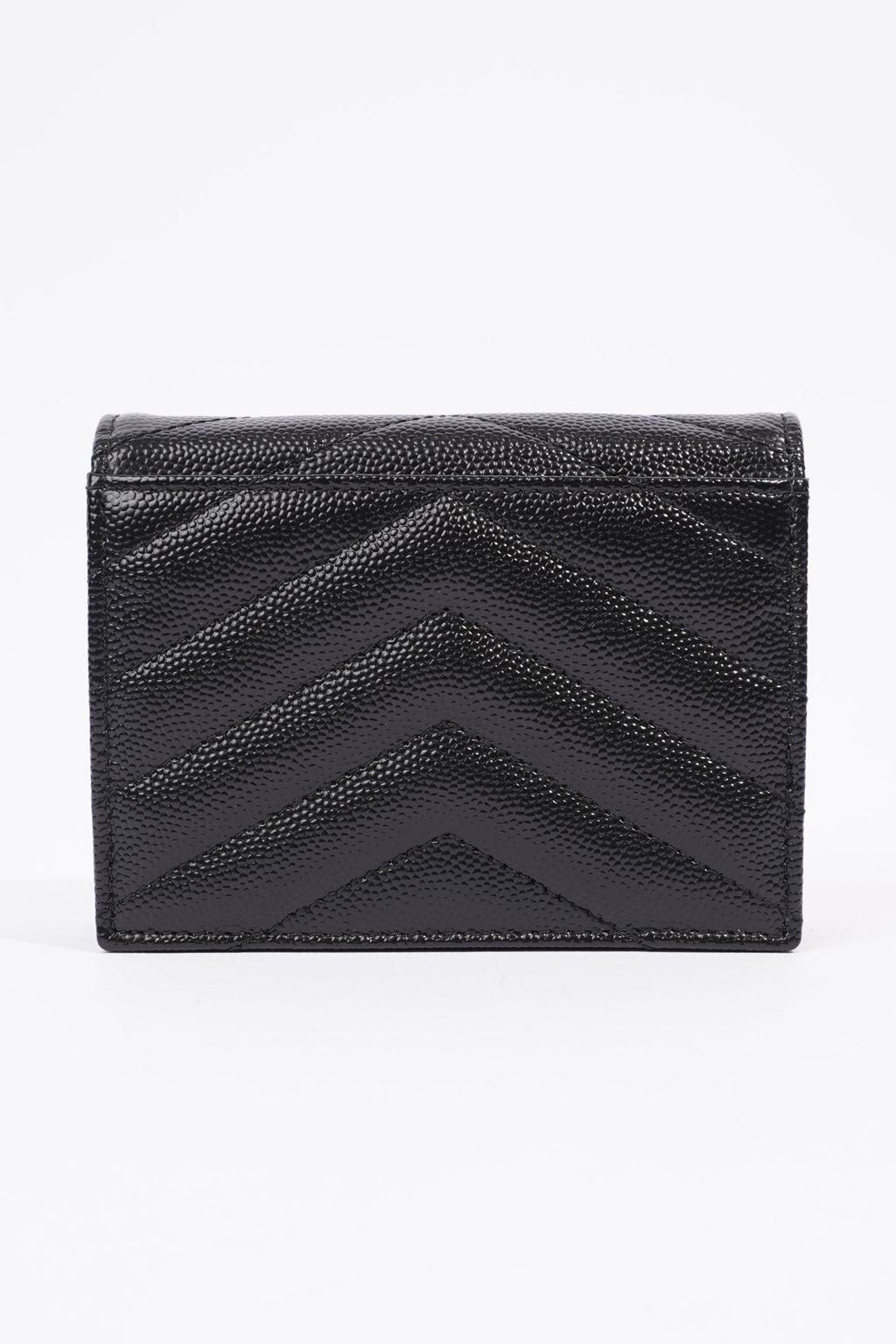 Saint Laurent Flap Card Case Black Matelasse Leather