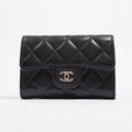Chanel Womens Lambskin Card Holder Black
