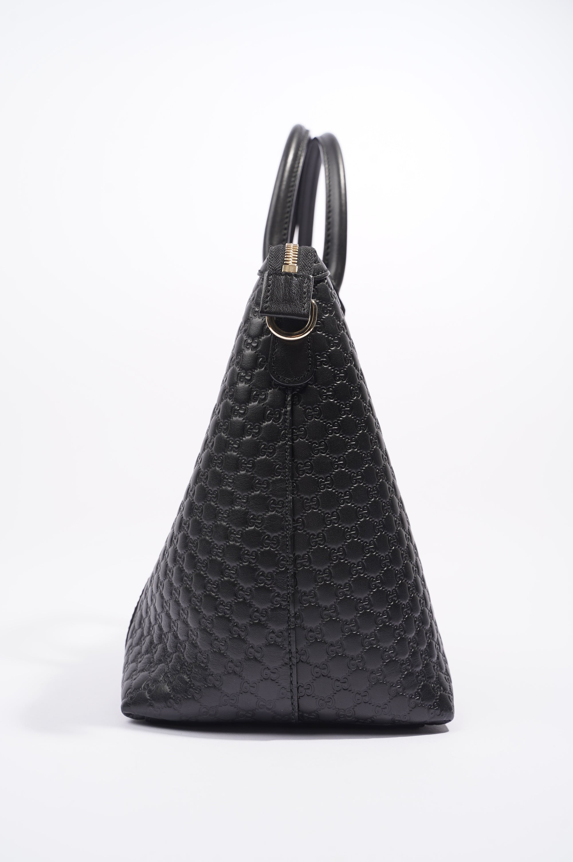 Gucci Womens Two Way Shoulder Bag Black Guccissima