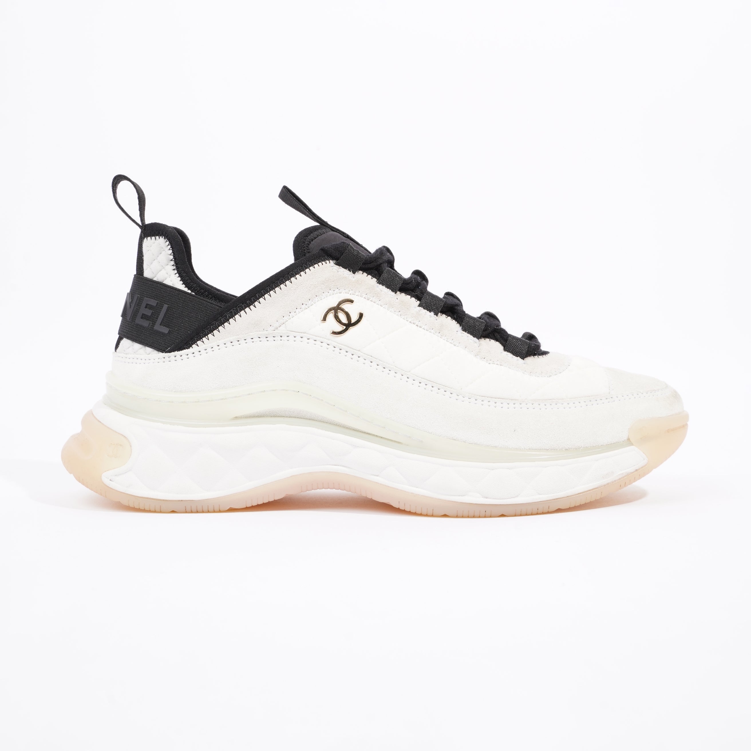 Chanel Womens CC Logo Runners Cream EU 39.5 / UK 6.5
