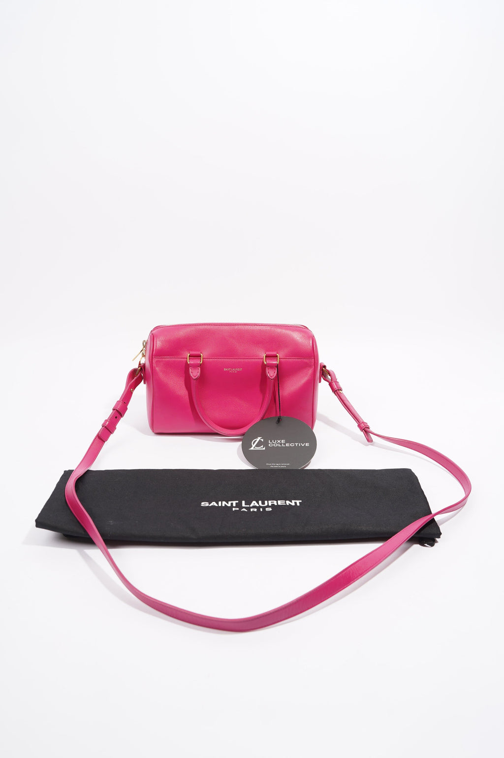 Saint Laurent Womens Duffle Bag Pink Leather Baby