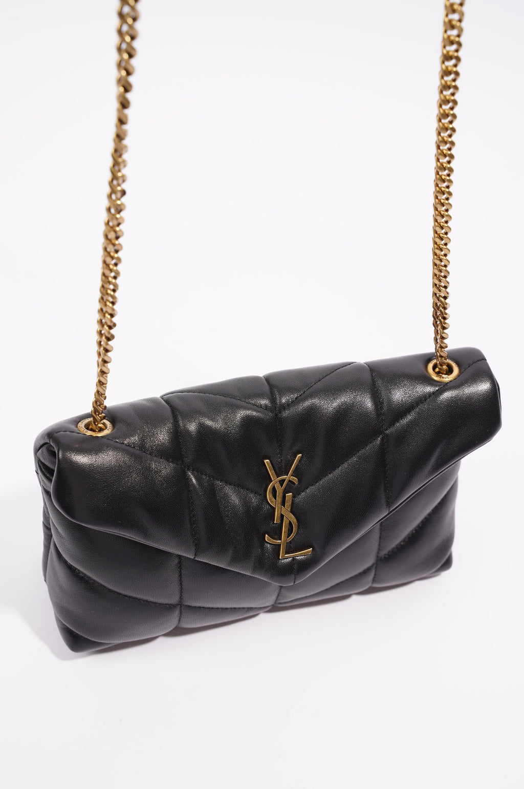 Saint Laurent Womens Loulou Toy Puffer Bag Black