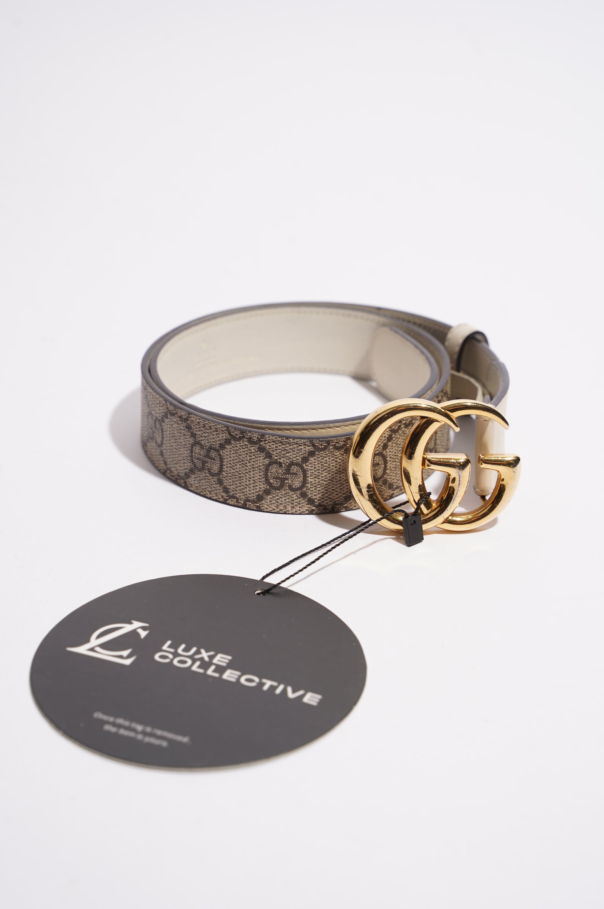 Gucci Womens Marmont Belt White / Supreme 75cm - 30"