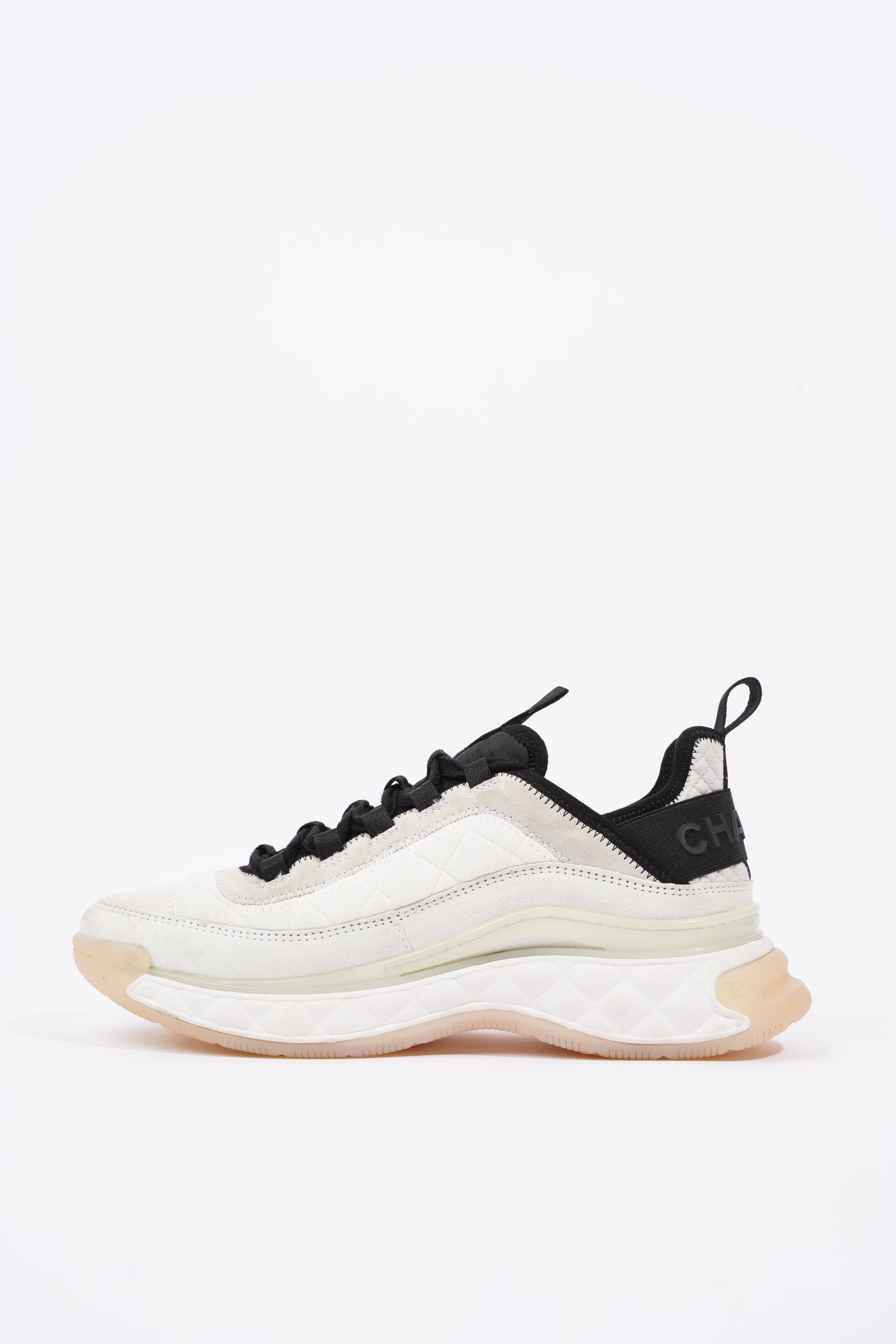 Chanel Womens CC Logo Runners Cream EU 39.5 / UK 6.5