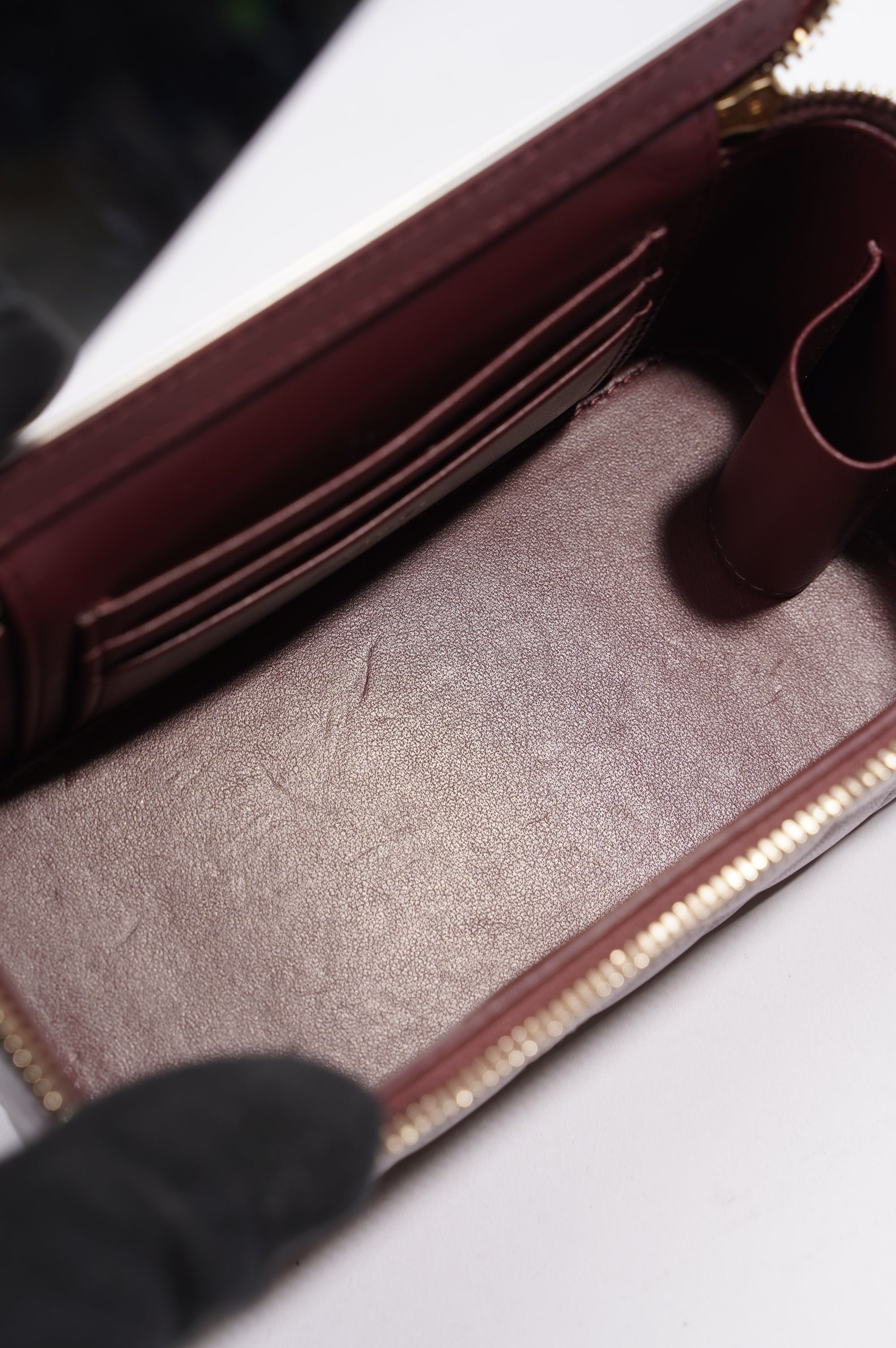 Chanel Womens Vanity Case Burgundy