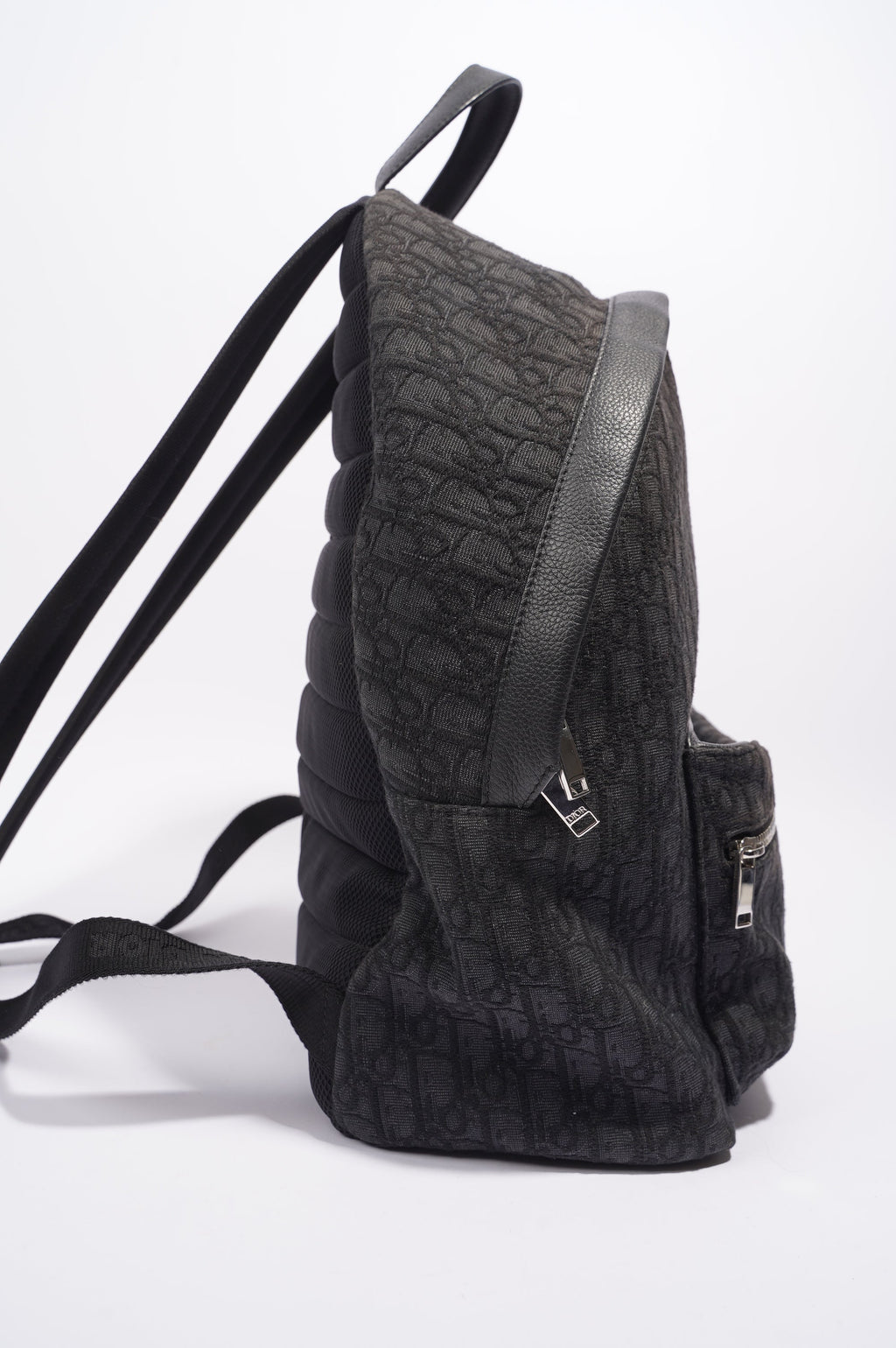 Christian Dior Mens Rider Backpack Black Canvas / Leather