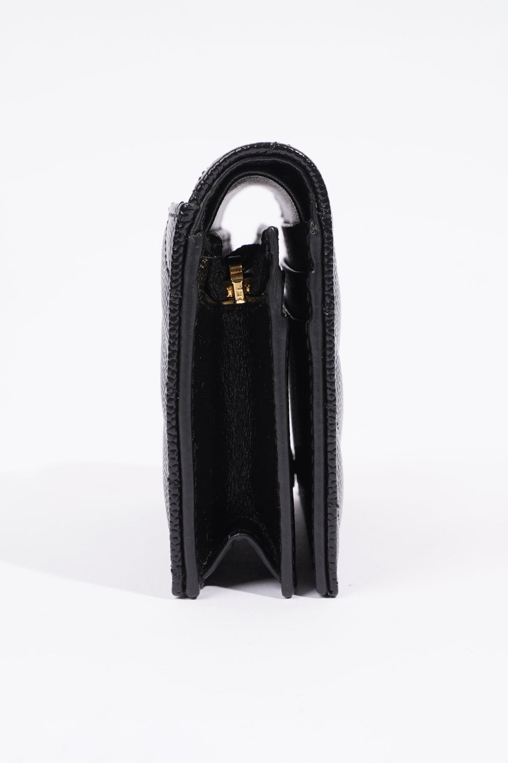 Saint Laurent Flap Card Case Black Matelasse Leather
