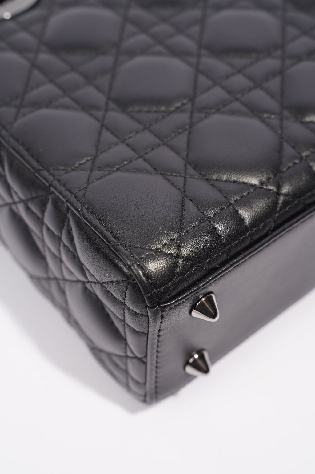 Christian Dior Womens Lady Dior Black Lambskin Small