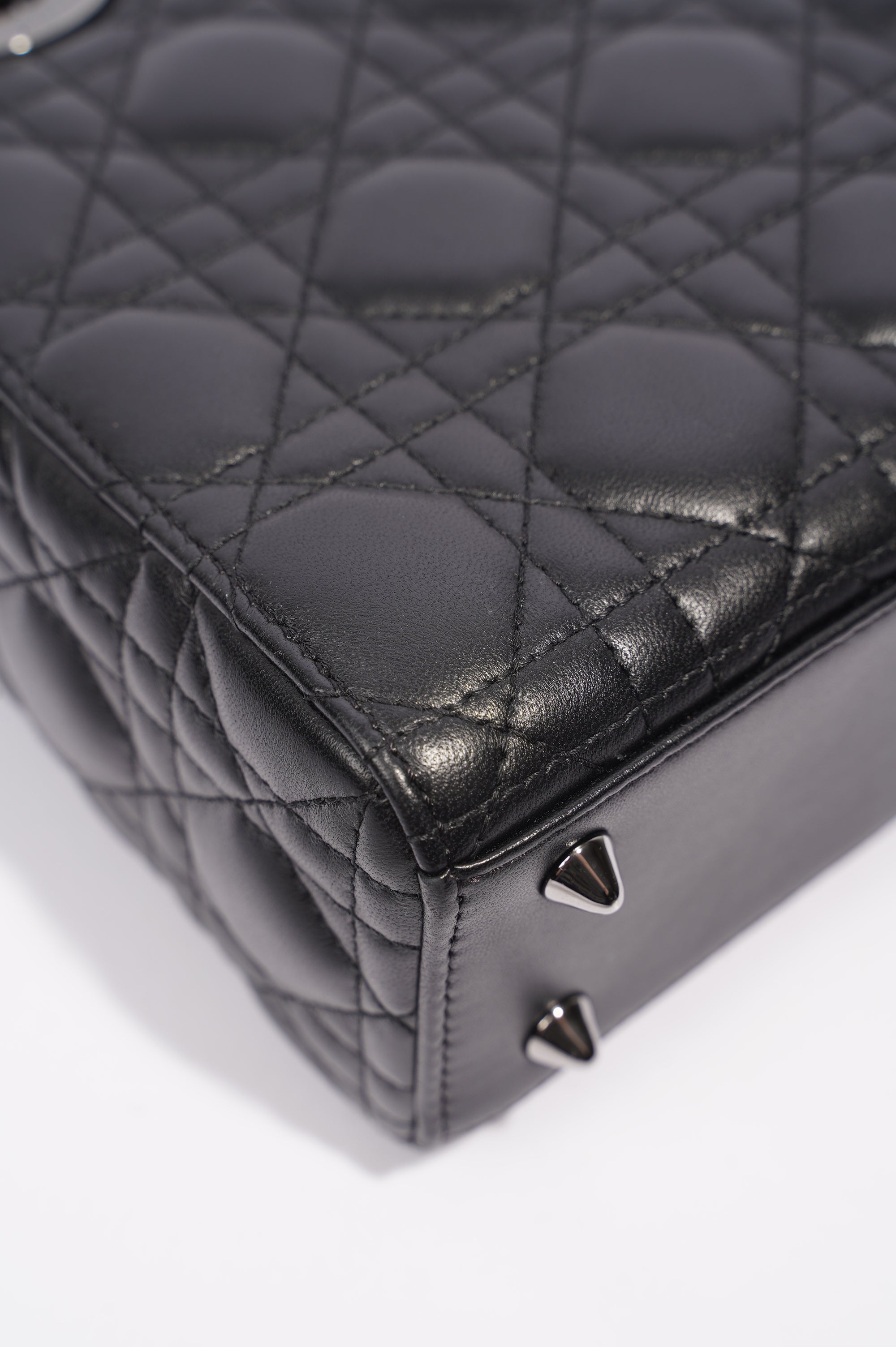 Christian Dior Womens Lady Dior Black Lambskin Small