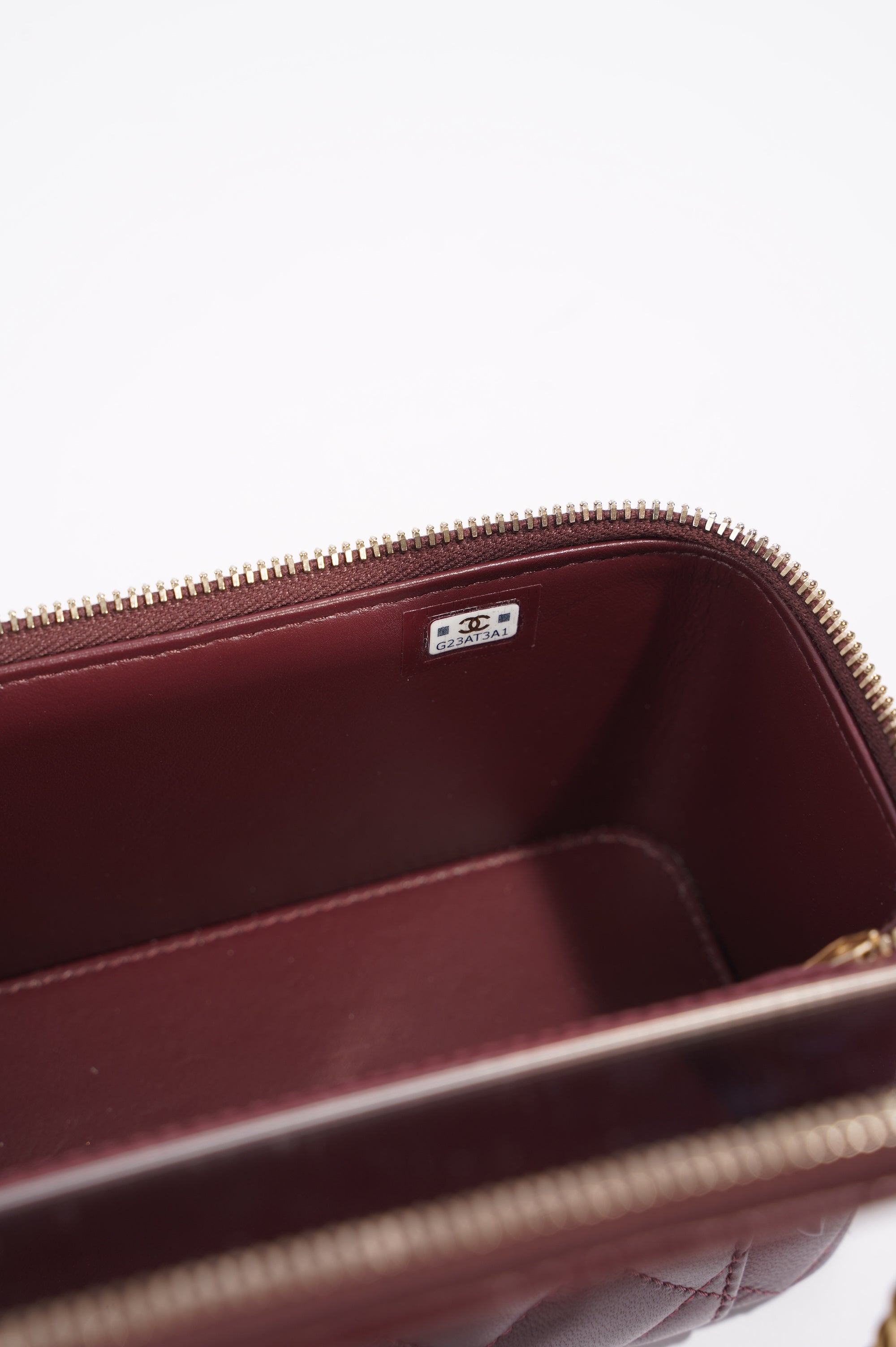 Chanel Womens Vanity Case Burgundy