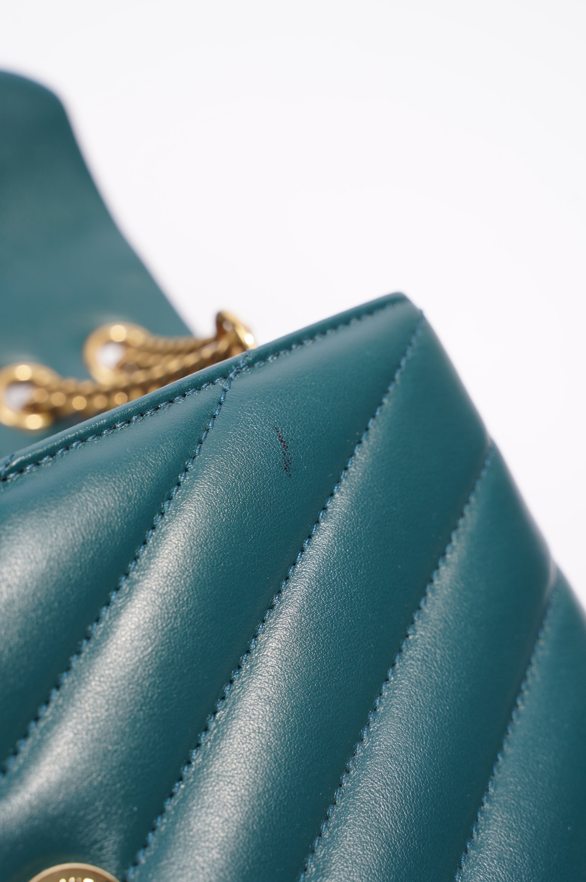Saint Laurent Womens Lou Lou Dark Green Small