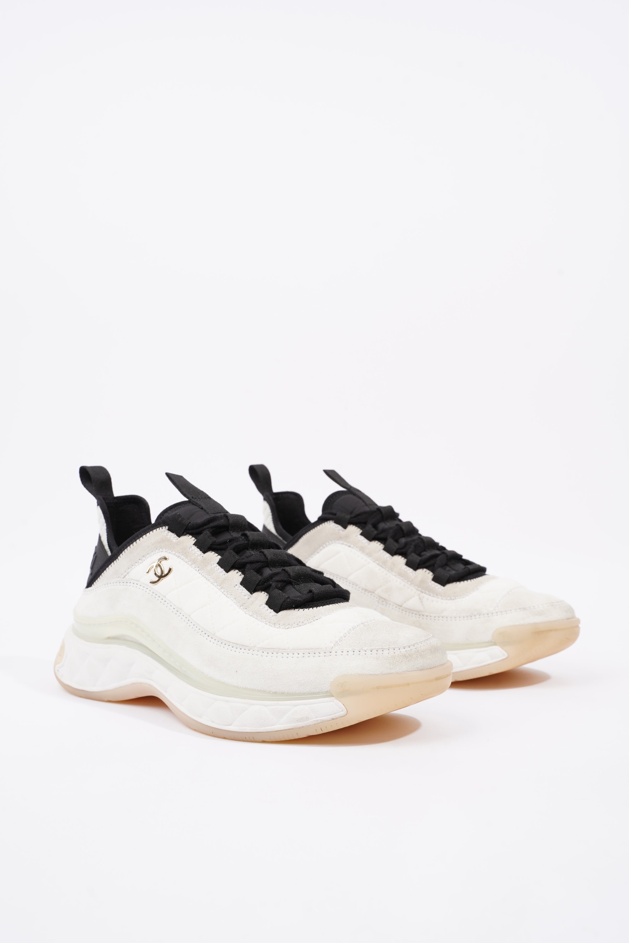 Chanel Womens CC Logo Runners Cream EU 39.5 / UK 6.5