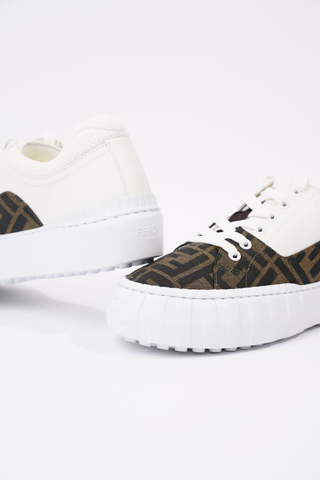 Fendi Womens Force Sneaker White / Monogram EU 38 / UK 5