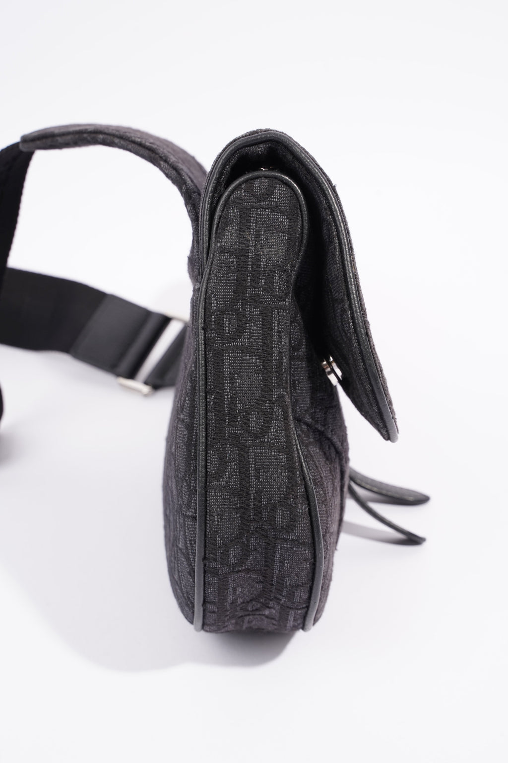 Christian Dior Saddle Bag Dark Grey Oblique Canvas