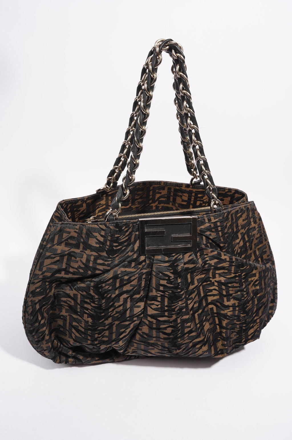 Fendi Womens Tobacco Zucca Canvas Bag Brown