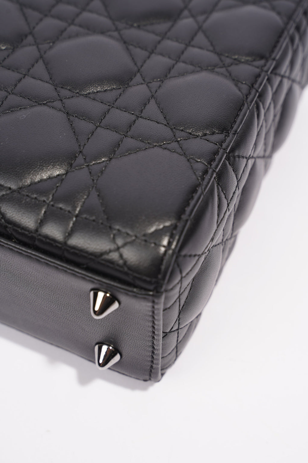Christian Dior Womens Lady Dior Black Lambskin Small