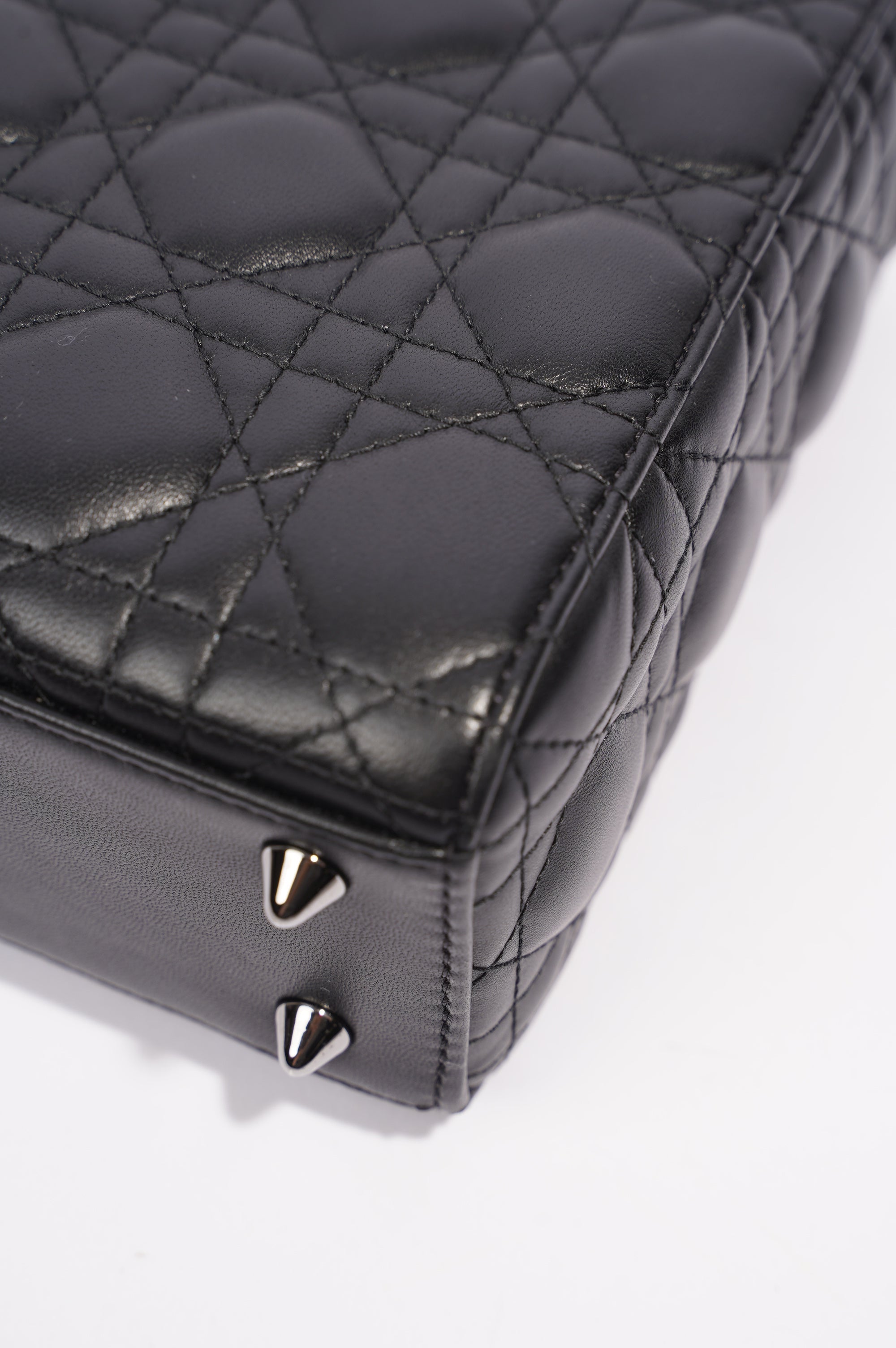 Christian Dior Womens Lady Dior Black Lambskin Small