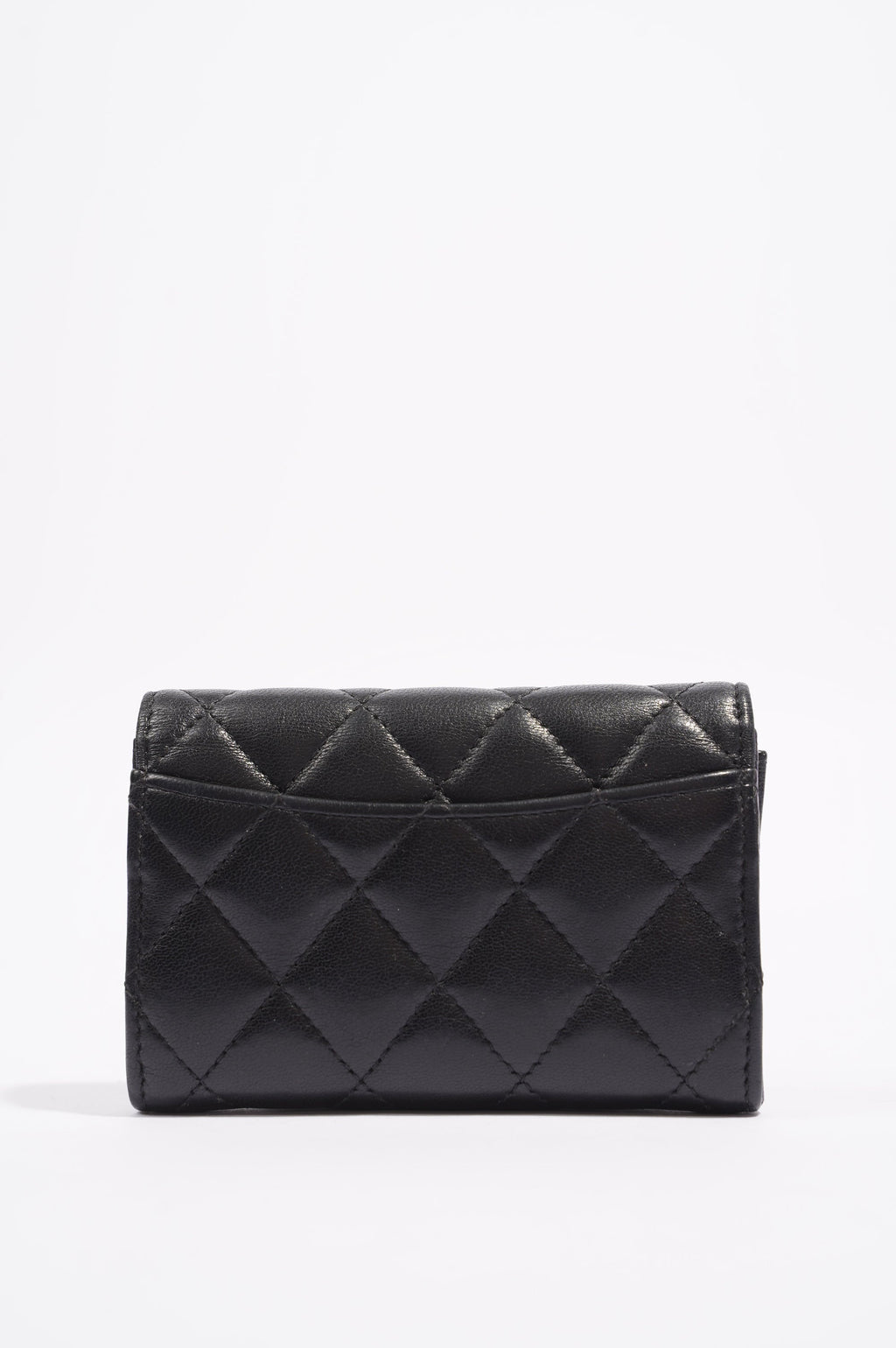 Chanel Womens Lambskin Card Holder Black