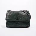 Saint Laurent Womens Niki Shoulder Bag Forest Green Medium