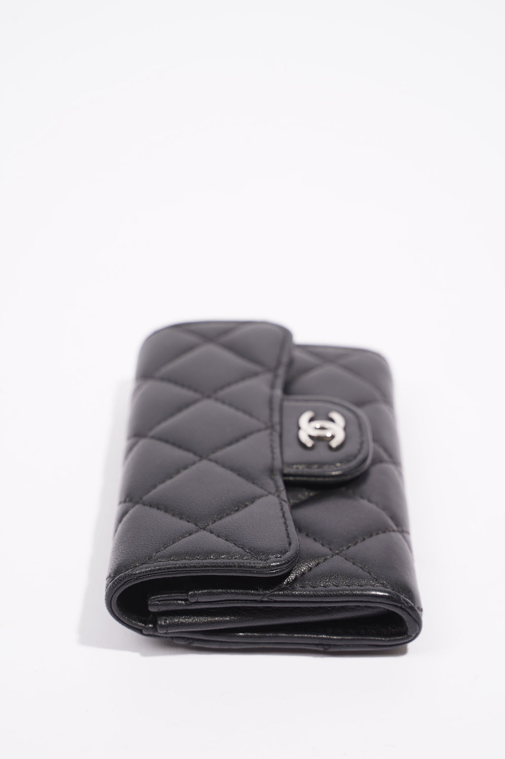 Chanel Womens Lambskin Card Holder Black