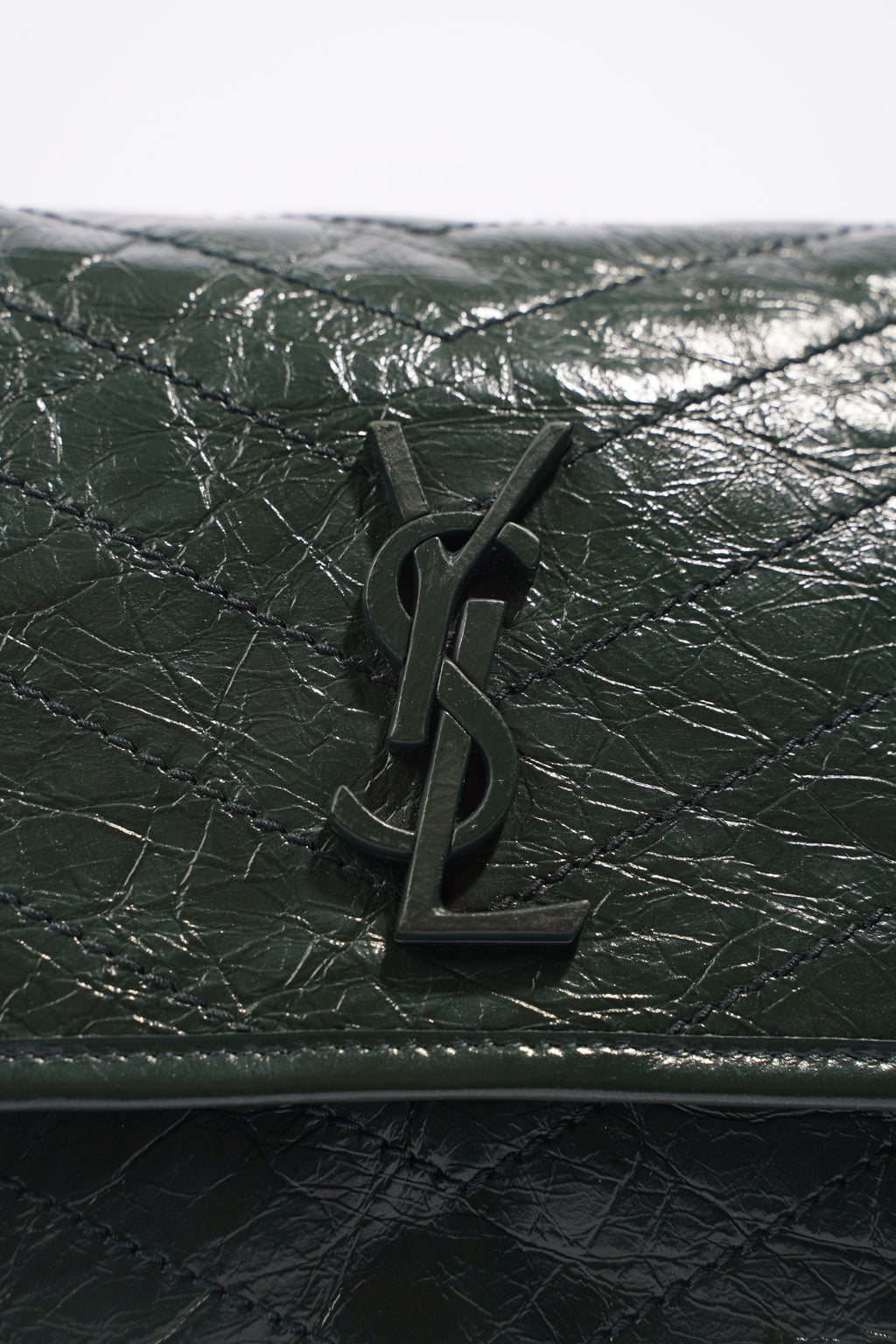Saint Laurent Womens Niki Shoulder Bag Forest Green Medium