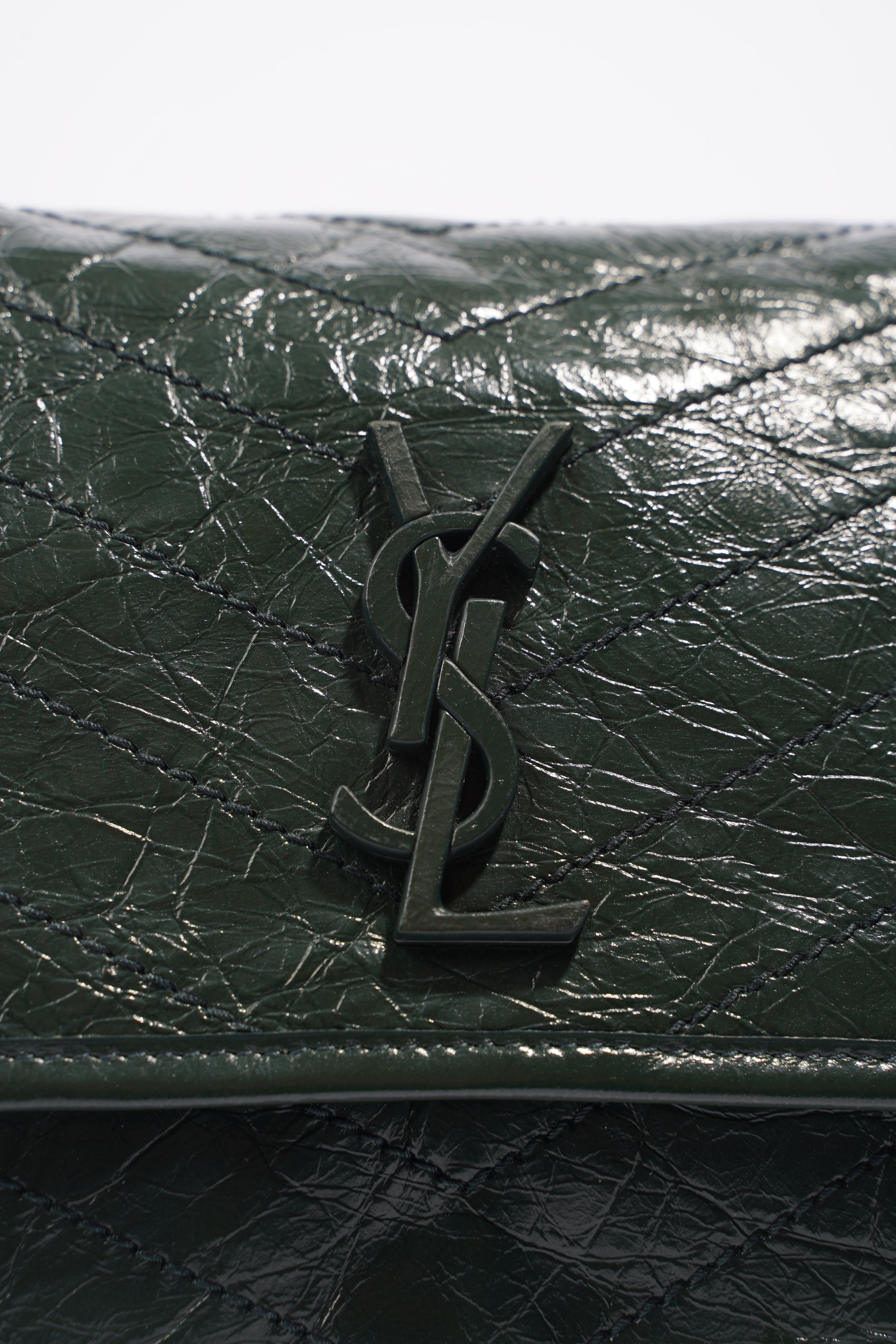 Saint Laurent Womens Niki Shoulder Bag Forest Green Medium