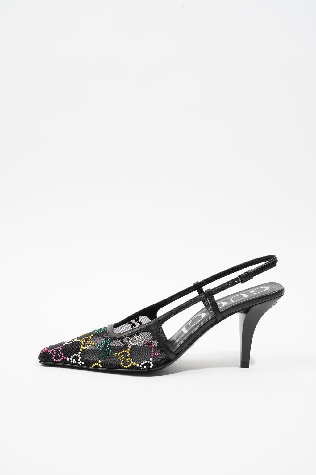 Gucci Womens GG Slingback Pump Black / Multicolour EU 37 / UK 4