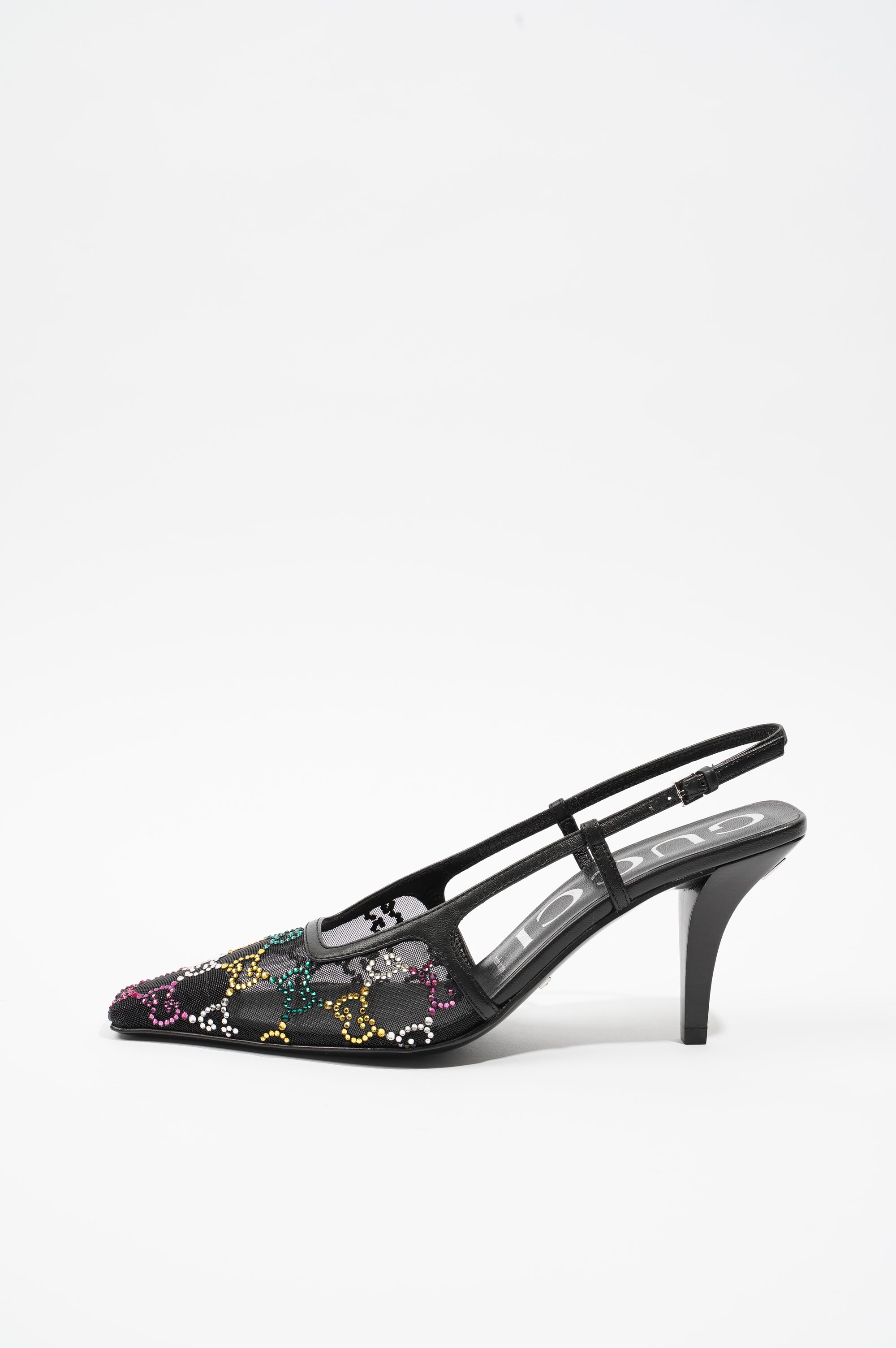 Gucci Womens GG Slingback Pump Black / Multicolour EU 37 / UK 4
