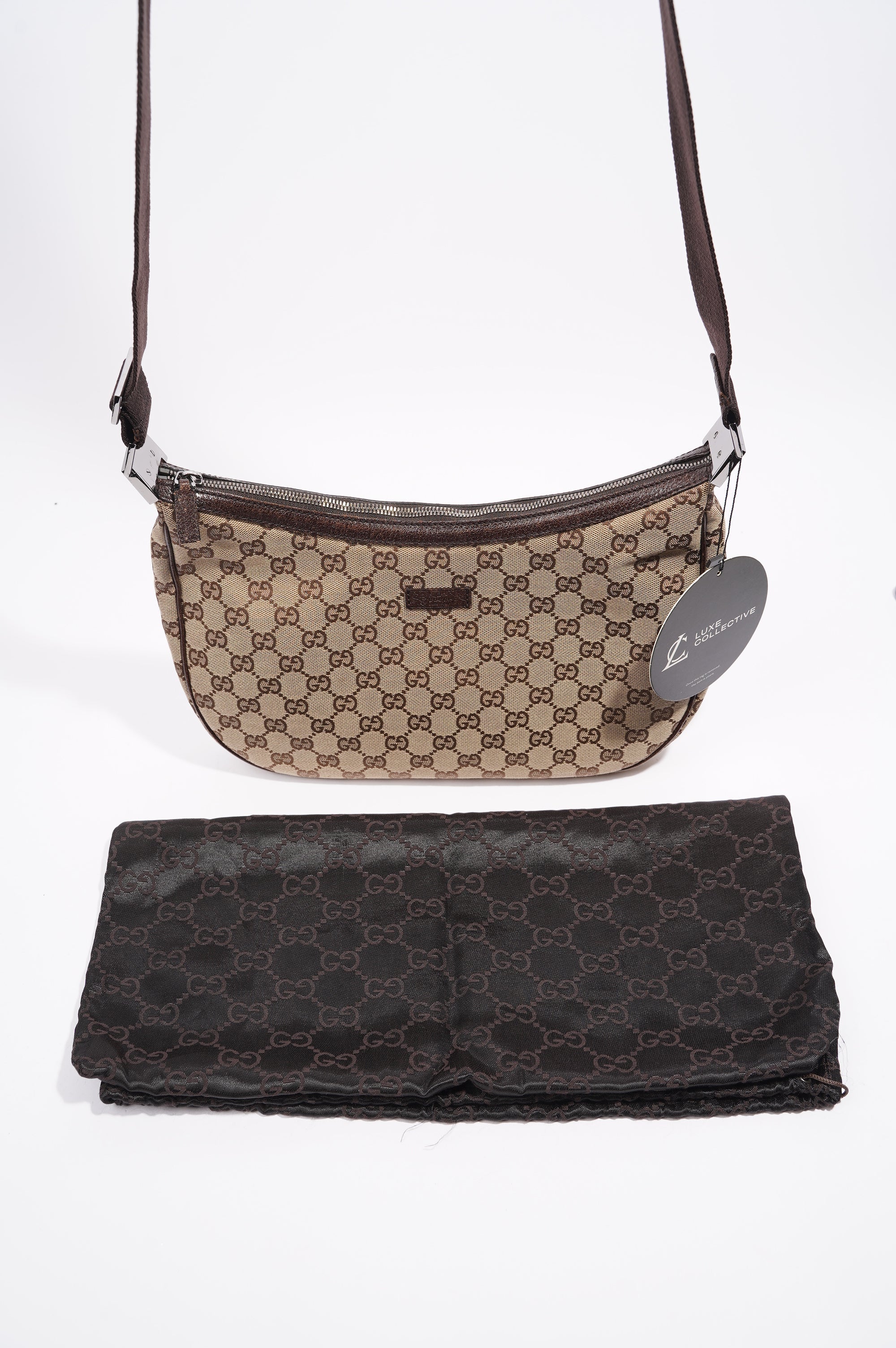 Gucci Canvas Shoulder Bag Beige