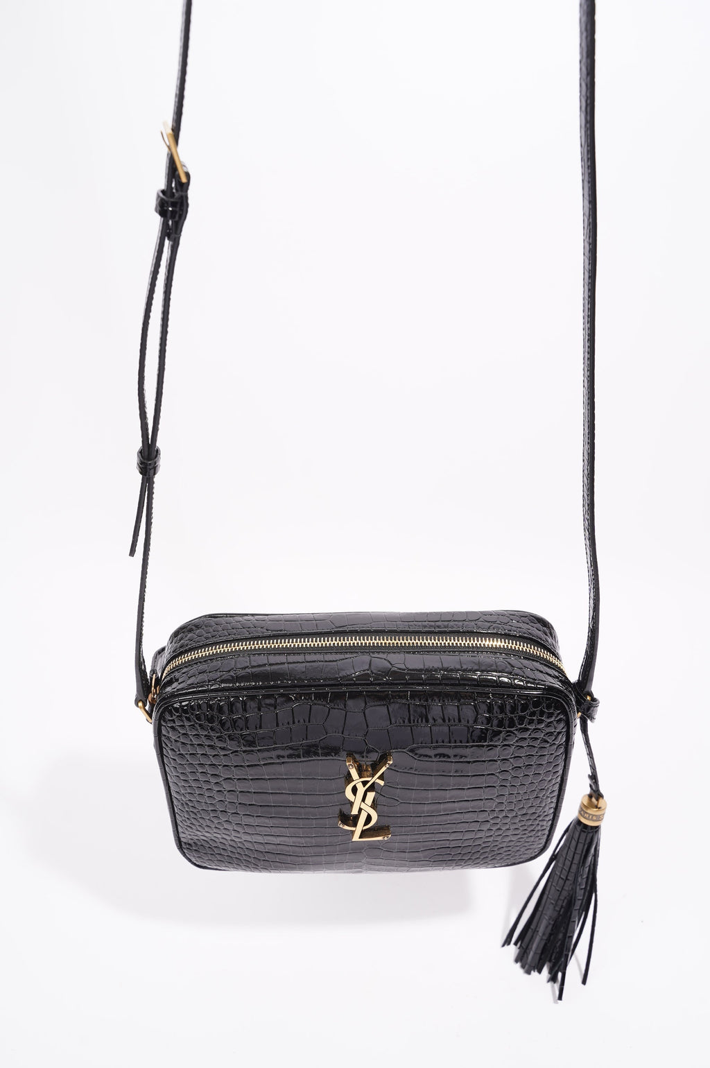 Saint Laurent Womens Lou Camera Crossbody Bag Black Leather