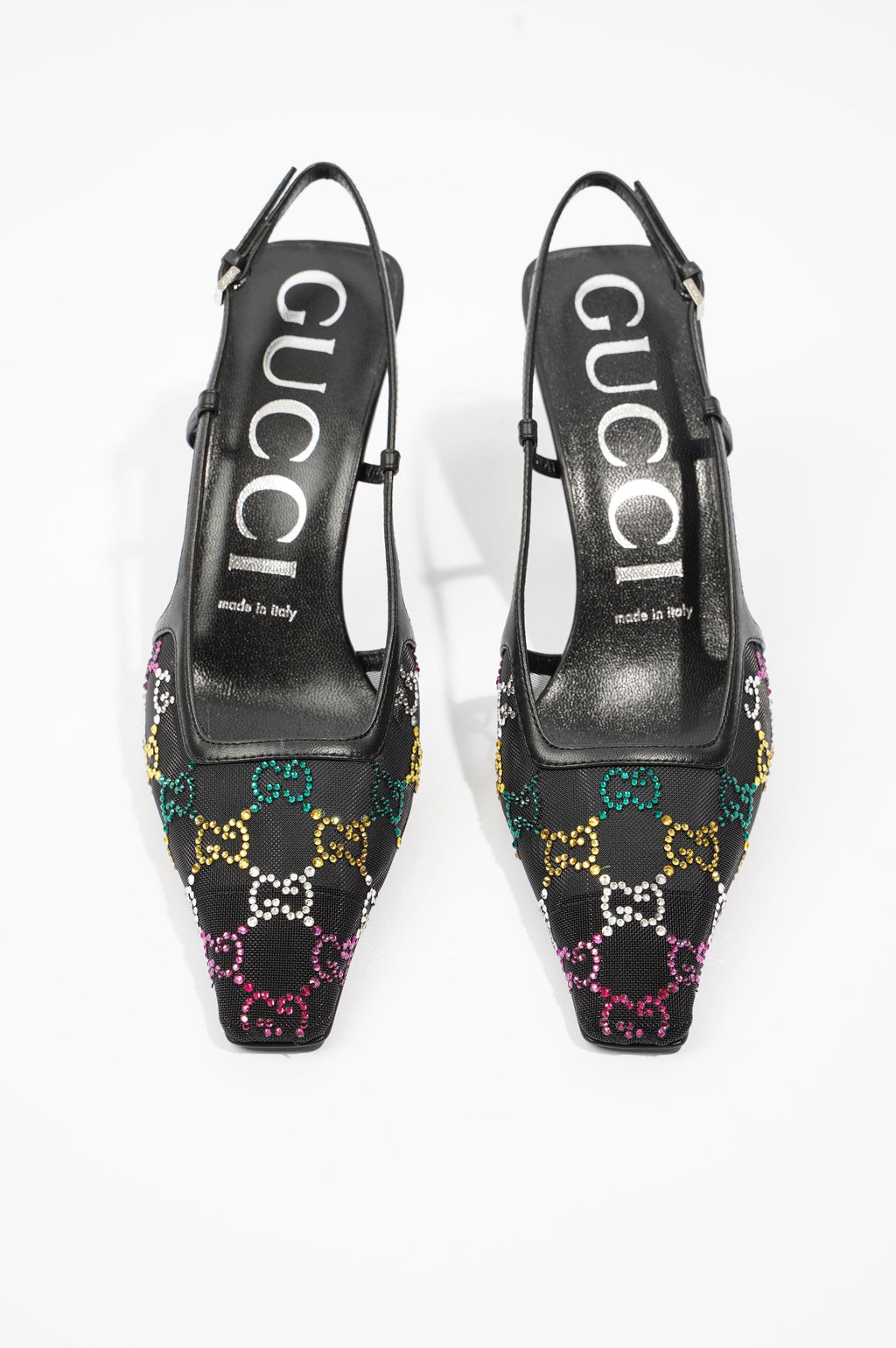 Gucci Womens GG Slingback Pump Black / Multicolour EU 37 / UK 4