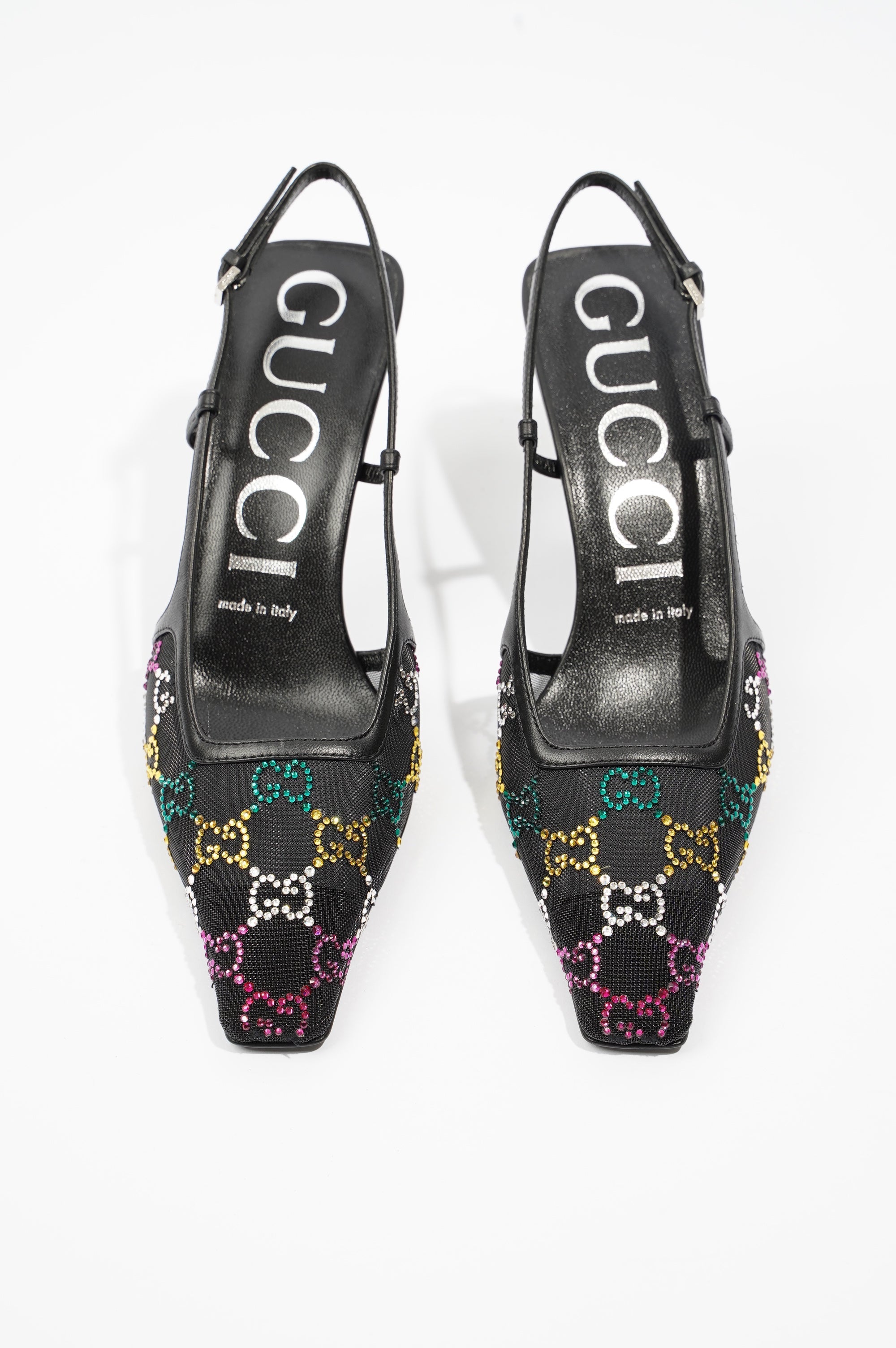 Gucci Womens GG Slingback Pump Black / Multicolour EU 37 / UK 4