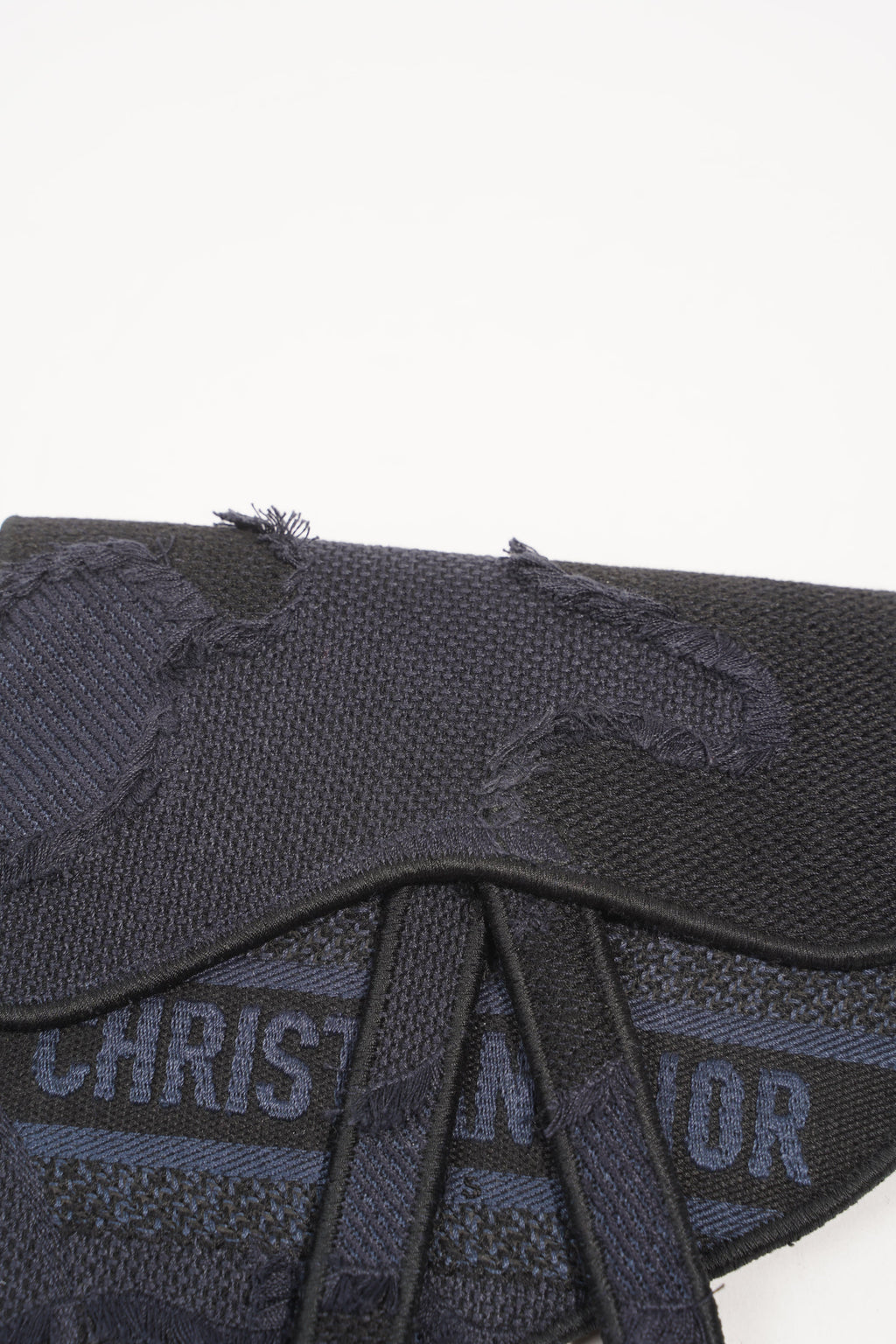 Christian Dior Saddle Belt Flat Pouch Blue Black