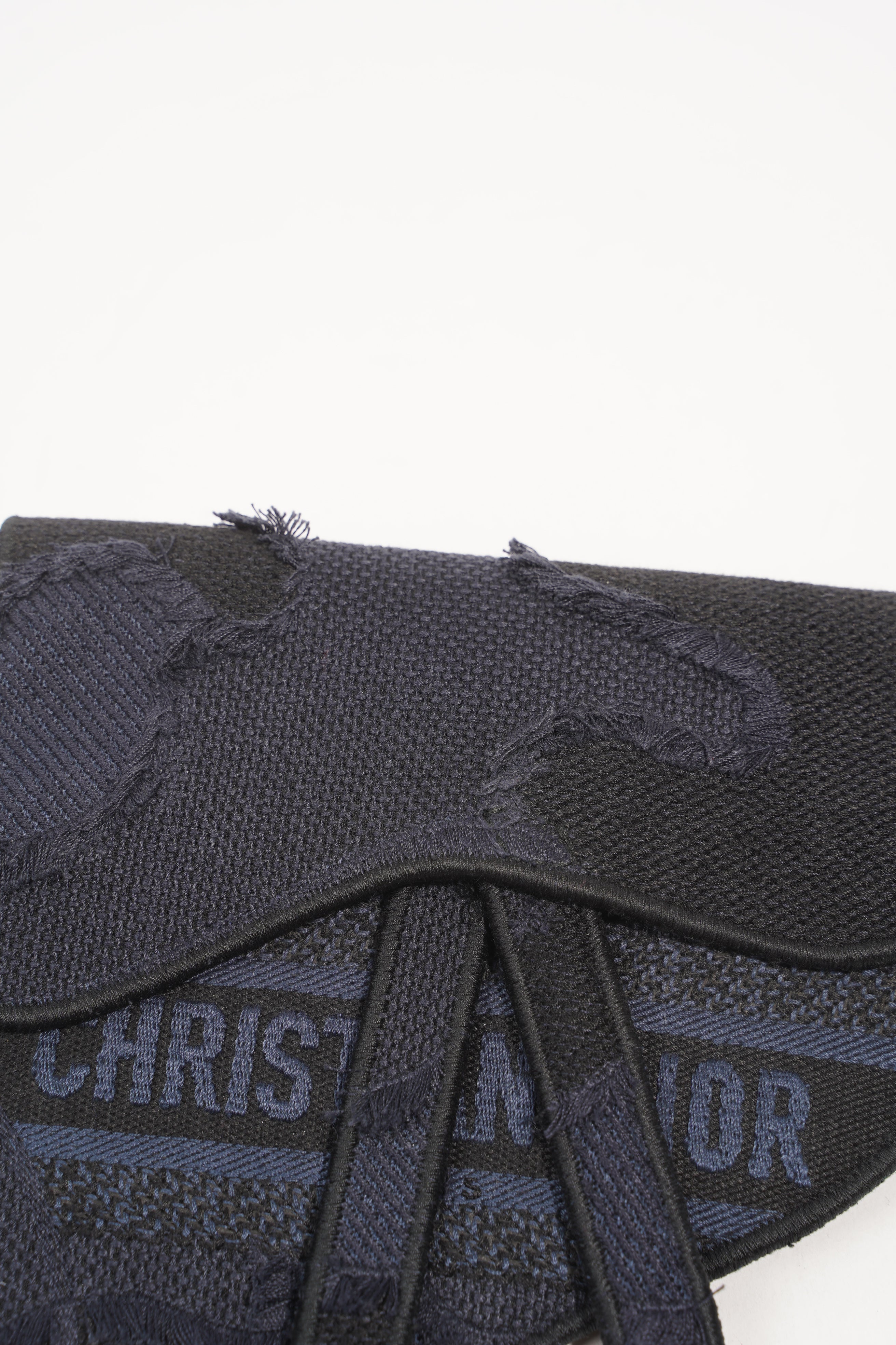 Christian Dior Saddle Belt Flat Pouch Blue Black