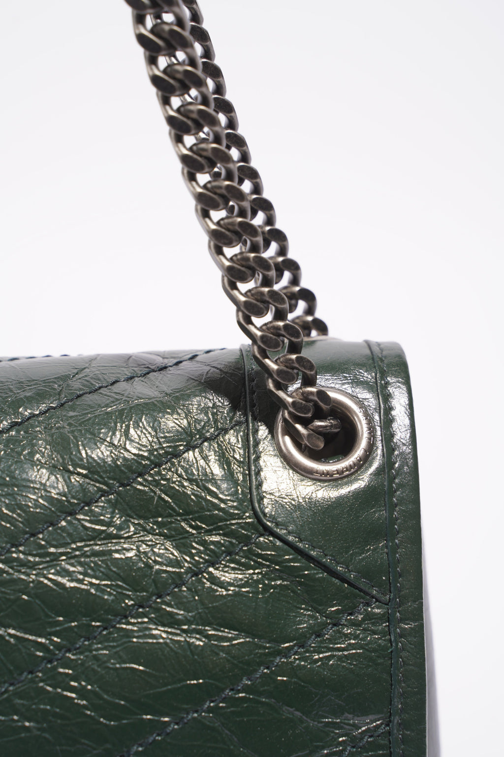 Saint Laurent Womens Niki Shoulder Bag Forest Green Medium