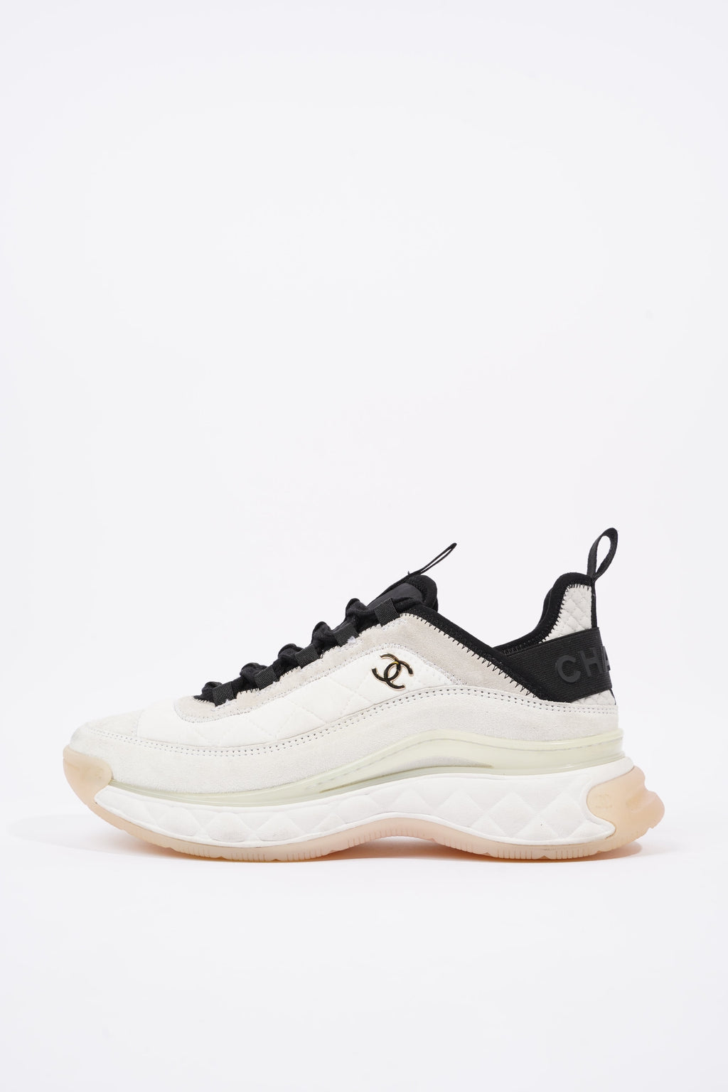 Chanel Womens CC Logo Runners Cream EU 39.5 / UK 6.5